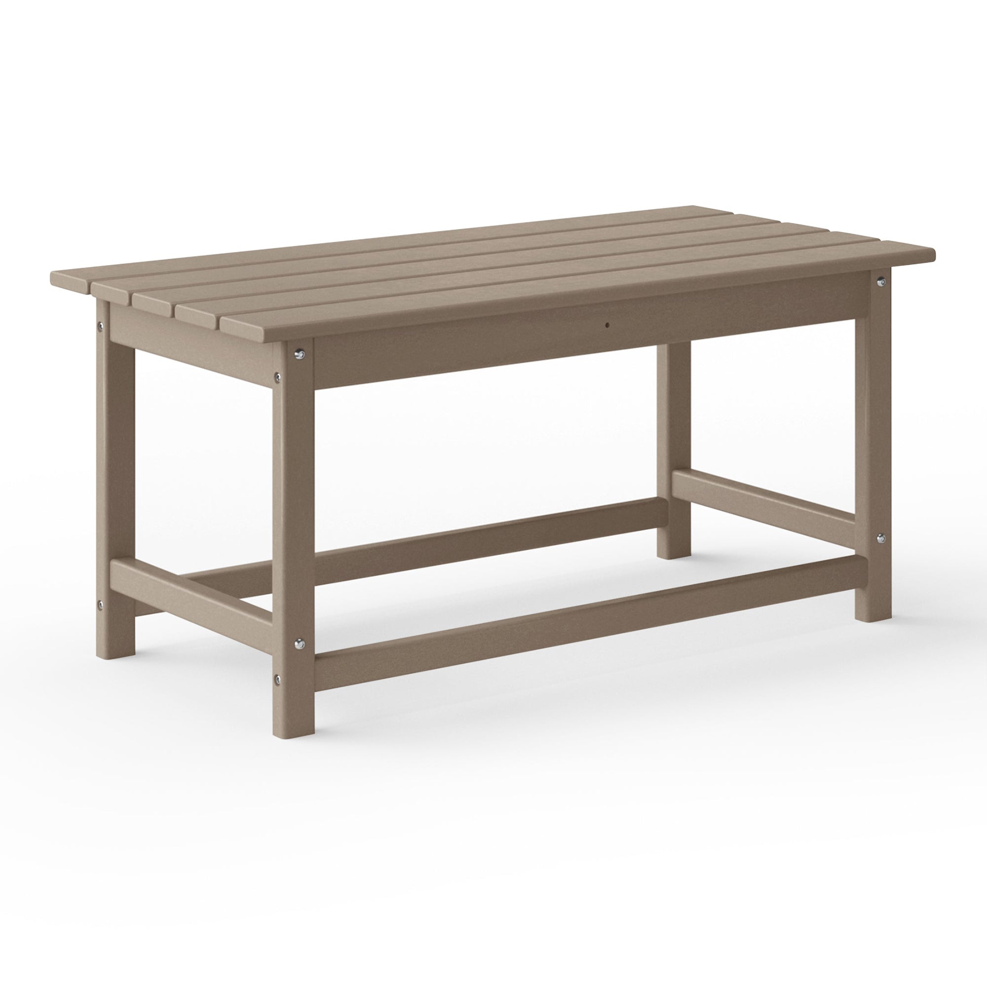 WestinTrends Malibu Outdoor Poly Coffee Table, 35.25 x 17.5 Inch, Weathered Wood