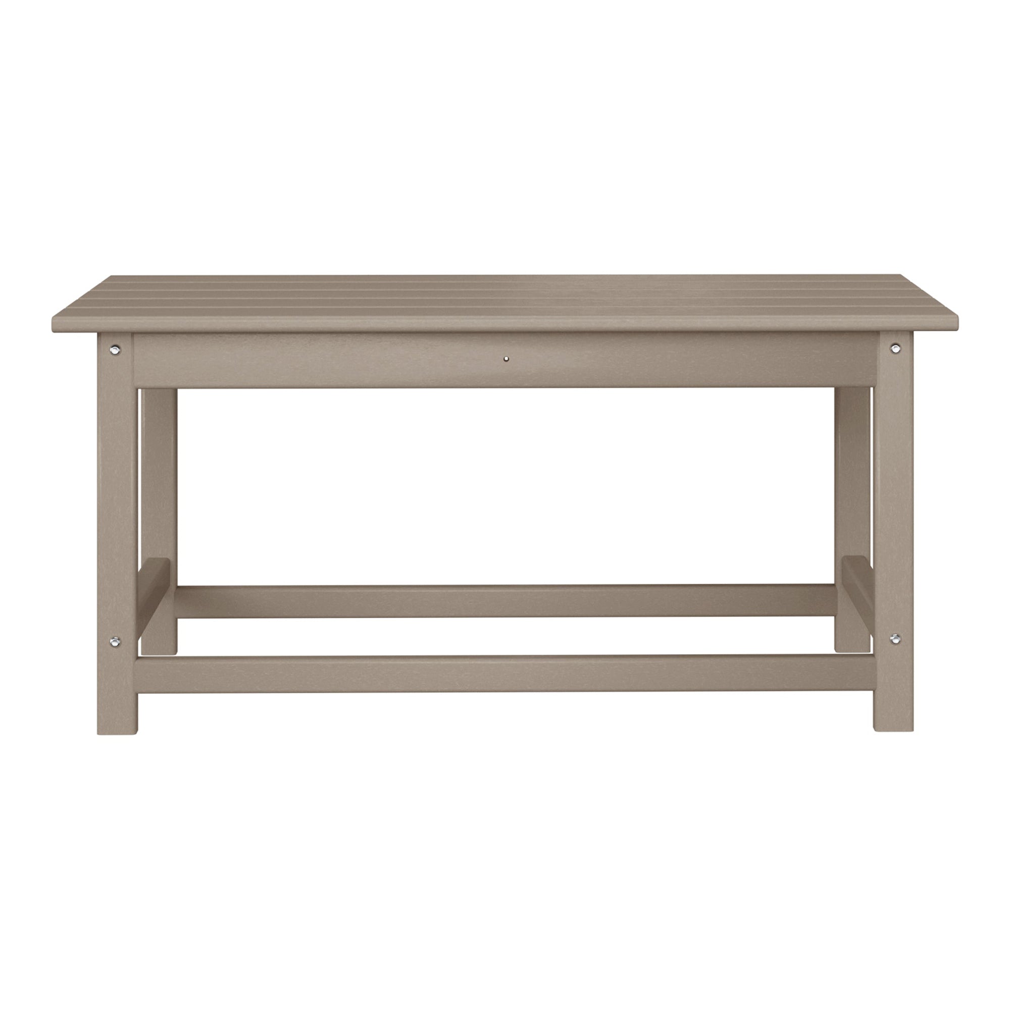 WestinTrends Malibu Outdoor Poly Coffee Table, 35.25 x 17.5 Inch, Weathered Wood