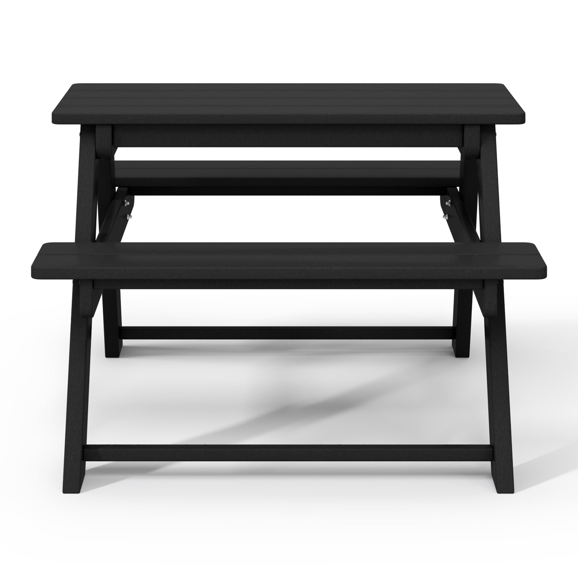 WestinTrends Malibu Indoor/Outdoor Patio HDPE Picnic Bench Table for Kids, Black