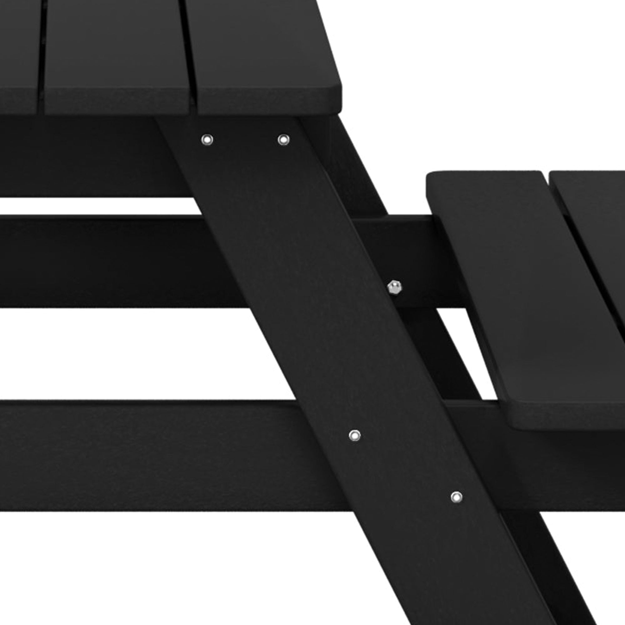 WestinTrends Malibu Indoor/Outdoor Patio HDPE Picnic Bench Table for Kids, Black