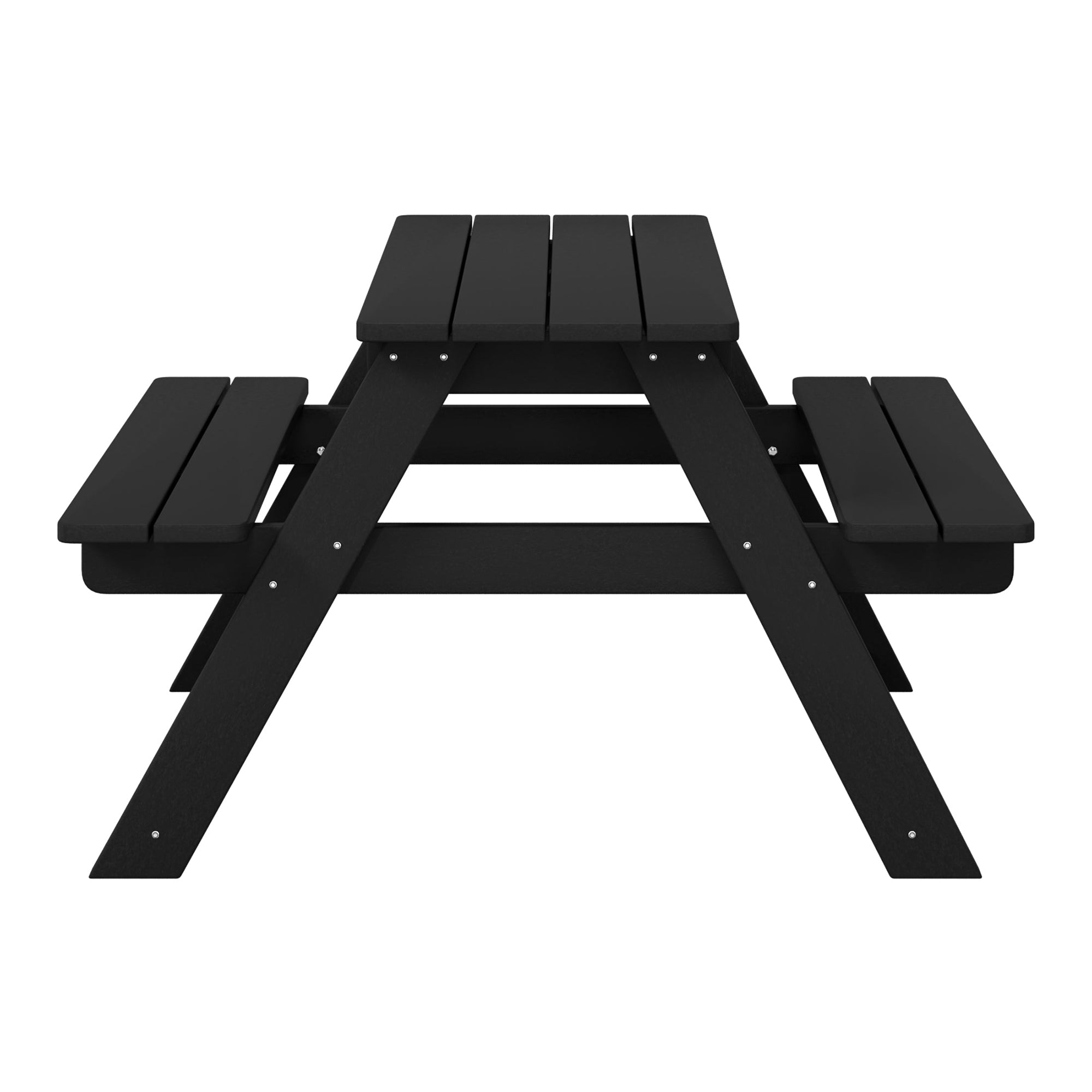 WestinTrends Malibu Indoor/Outdoor Patio HDPE Picnic Bench Table for Kids, Black