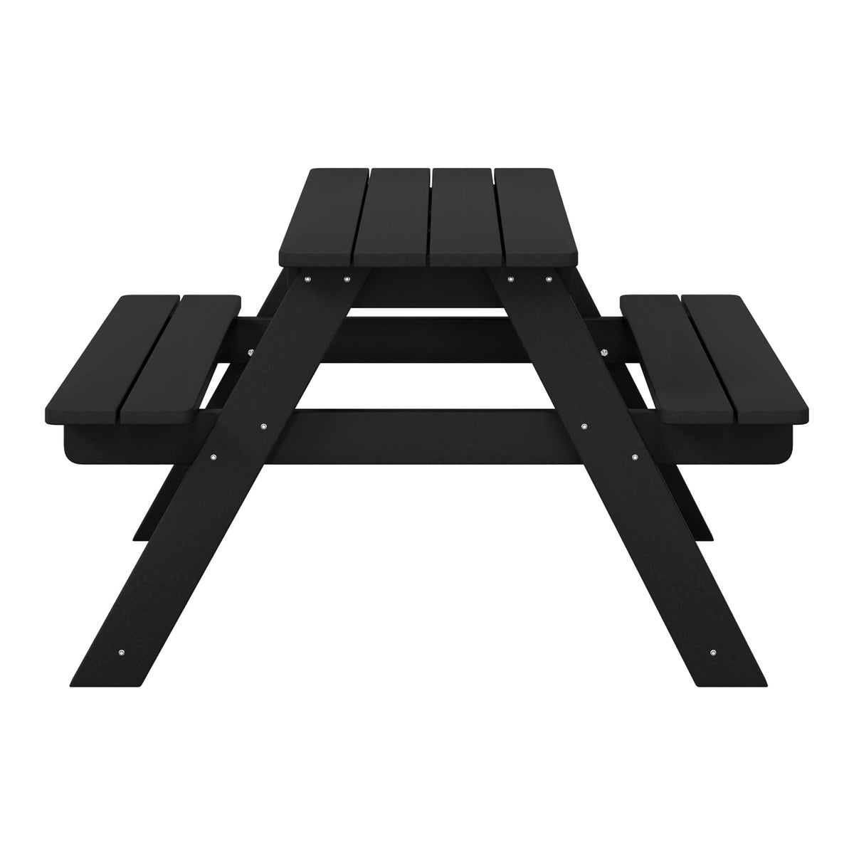 WestinTrends Malibu Indoor/Outdoor Patio HDPE Picnic Bench Table for Kids, Black