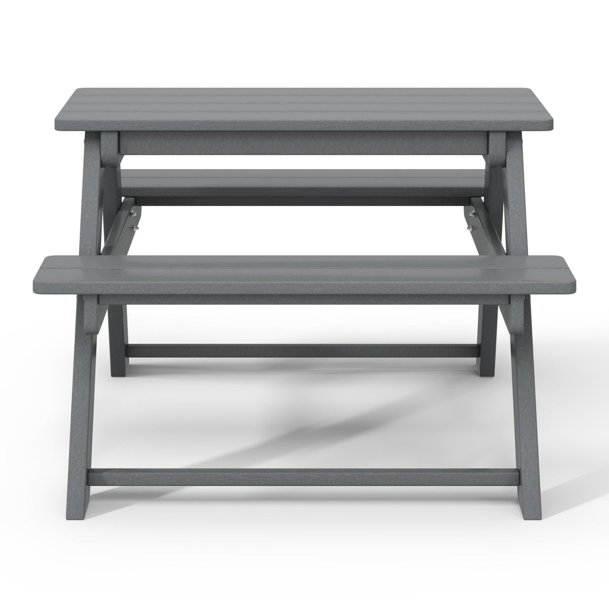 WestinTrends Malibu Indoor/Outdoor Patio HDPE Picnic Bench Table for Kids, Gray
