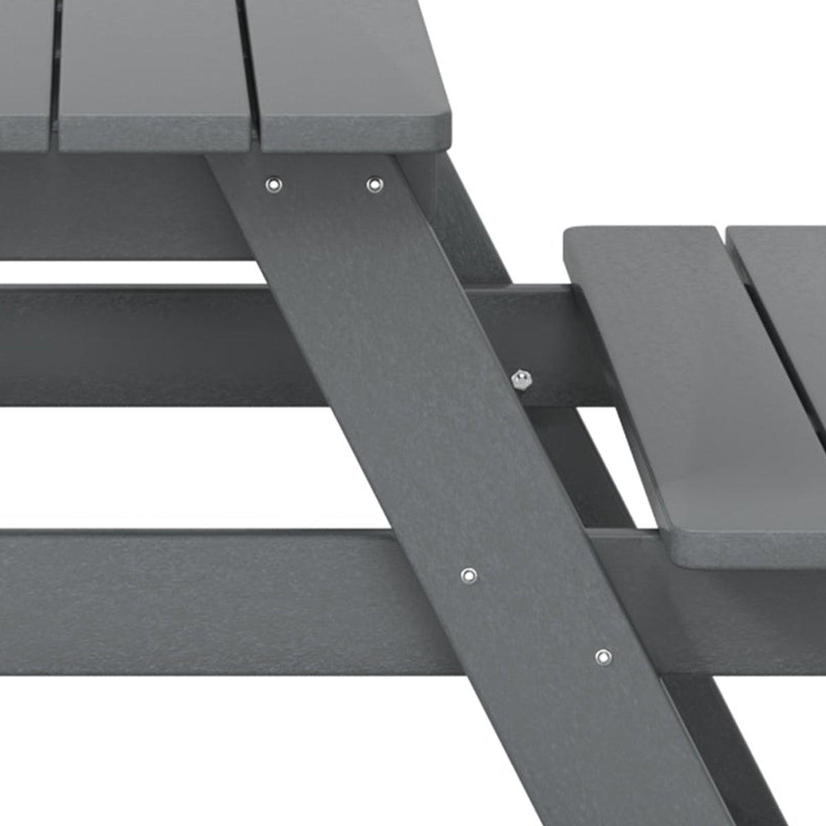 WestinTrends Malibu Indoor/Outdoor Patio HDPE Picnic Bench Table for Kids, Gray