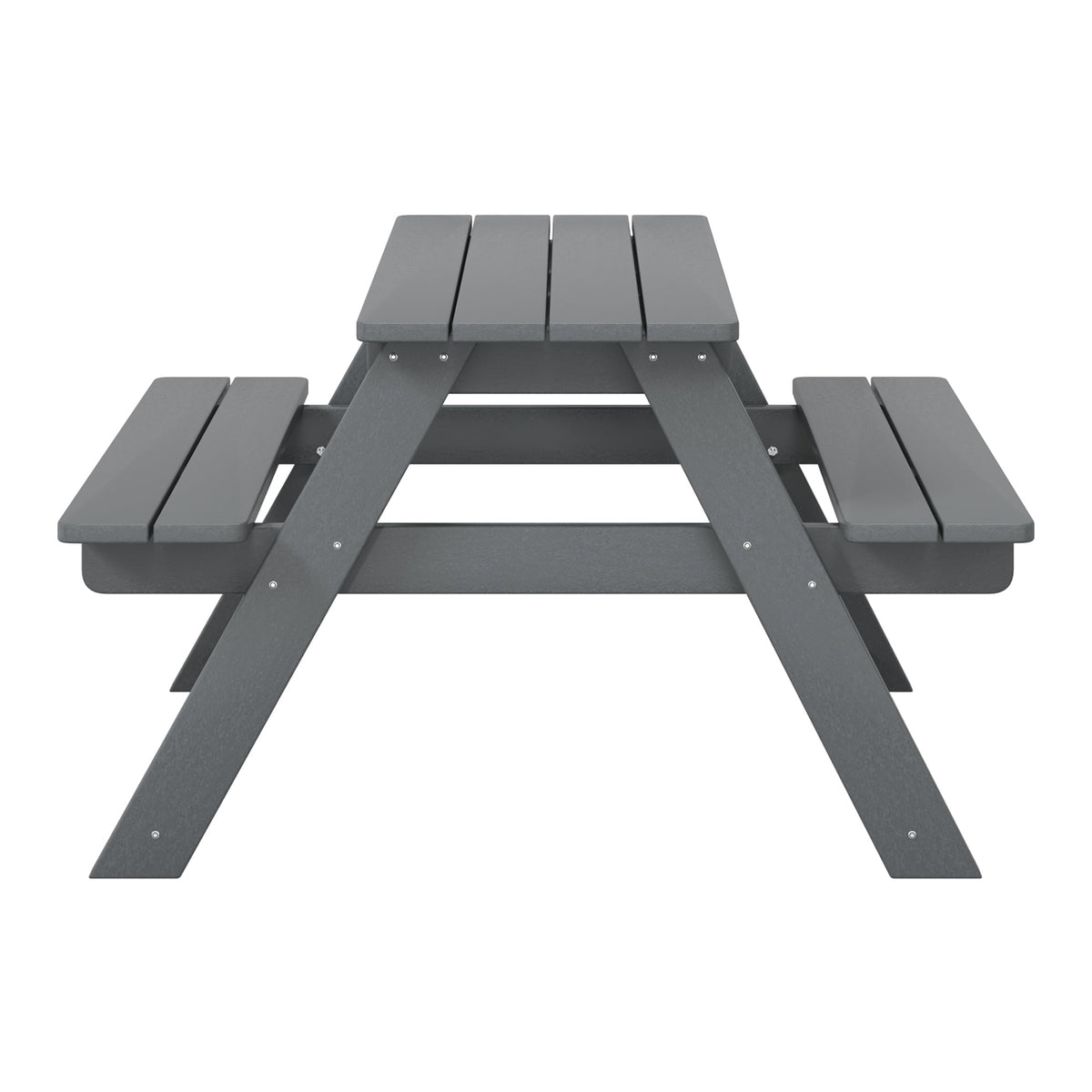 WestinTrends Malibu Indoor/Outdoor Patio HDPE Picnic Bench Table for Kids, Gray