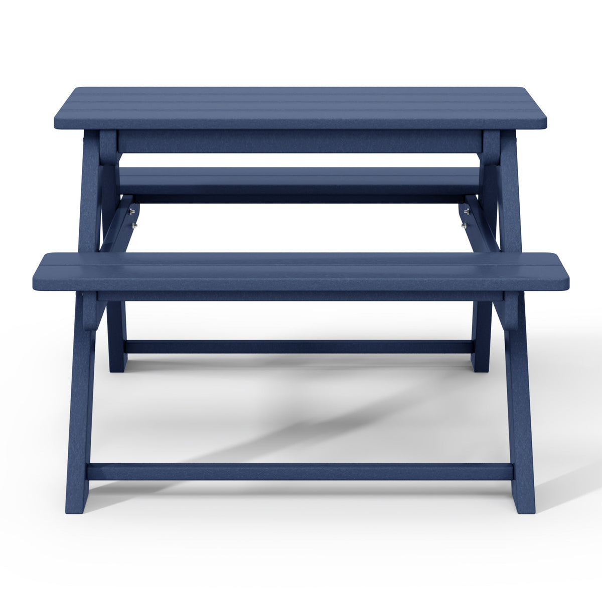 WestinTrends Malibu Outdoor Patio HDPE Picnic Bench Table for Kids, Navy Blue