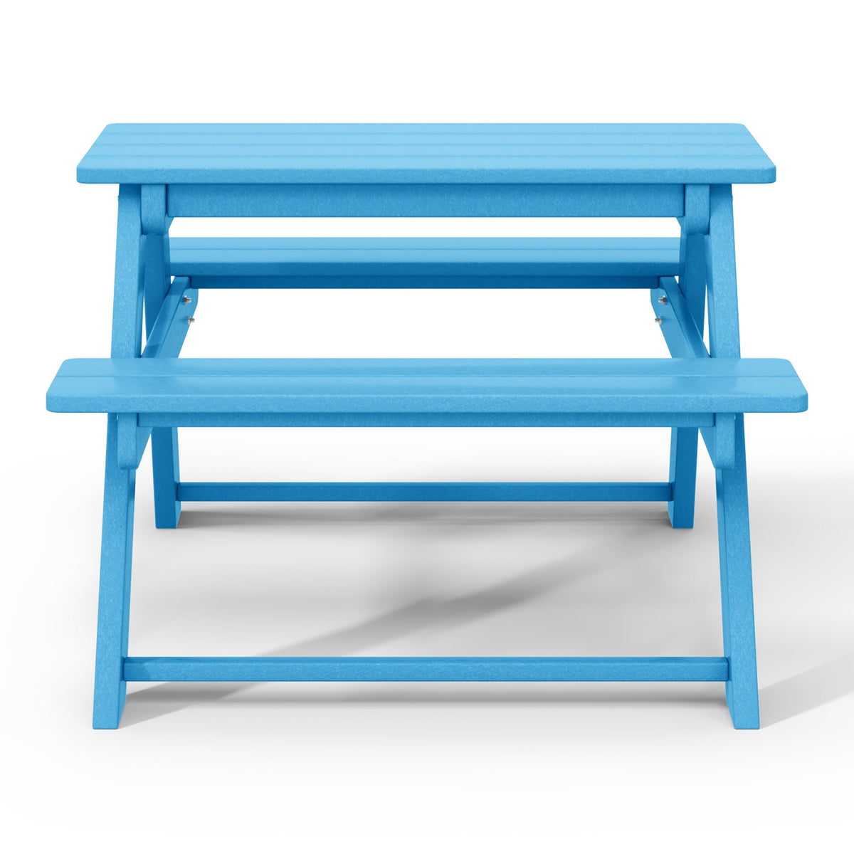 WestinTrends Malibu Outdoor Patio HDPE Picnic Bench Table for Kids, Pacific Blue