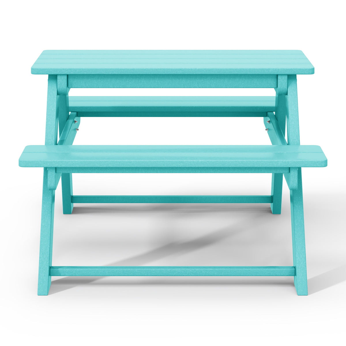 WestinTrends Malibu Indoor/Outdoor HDPE Picnic Bench Table for Kids, Turquoise