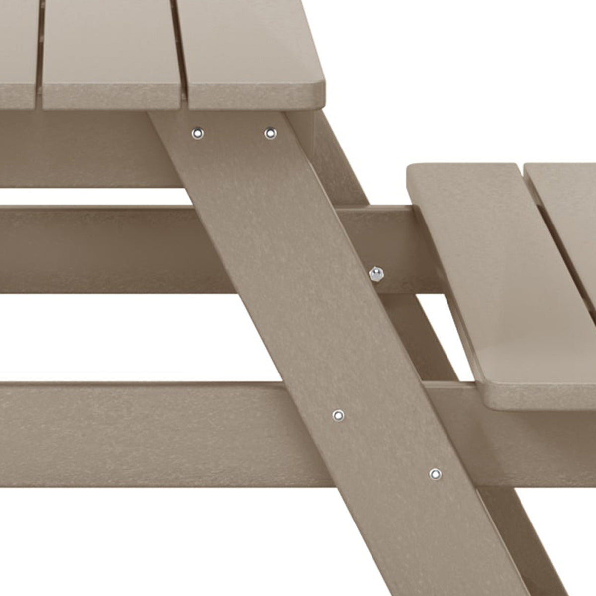 WestinTrends Malibu Outdoor Picnic Bench Table for Kids, HDPE, Weathered Wood