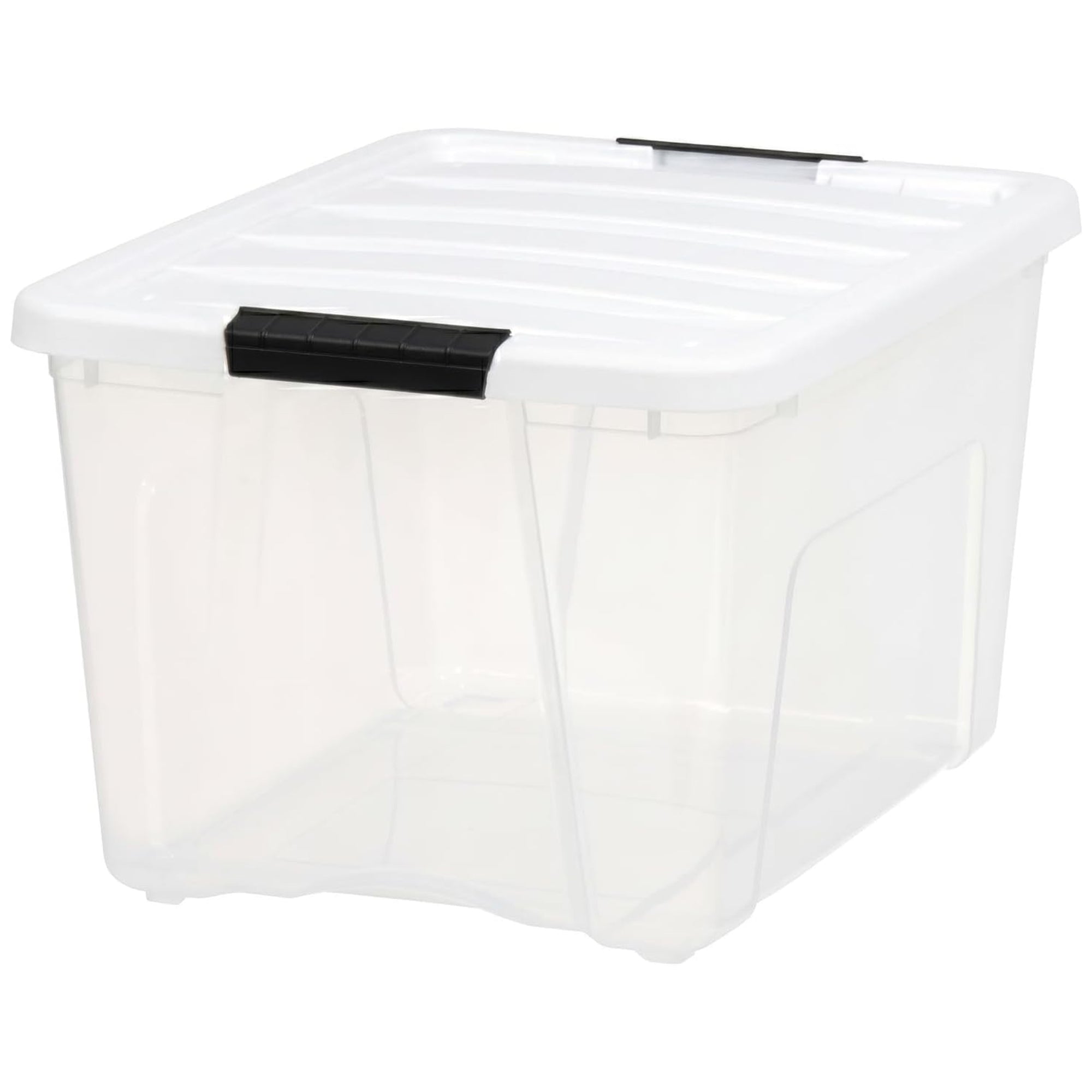 IRIS USA 12-Pack 40 Quart Stackable Storage Bins with Lids, Clear/White