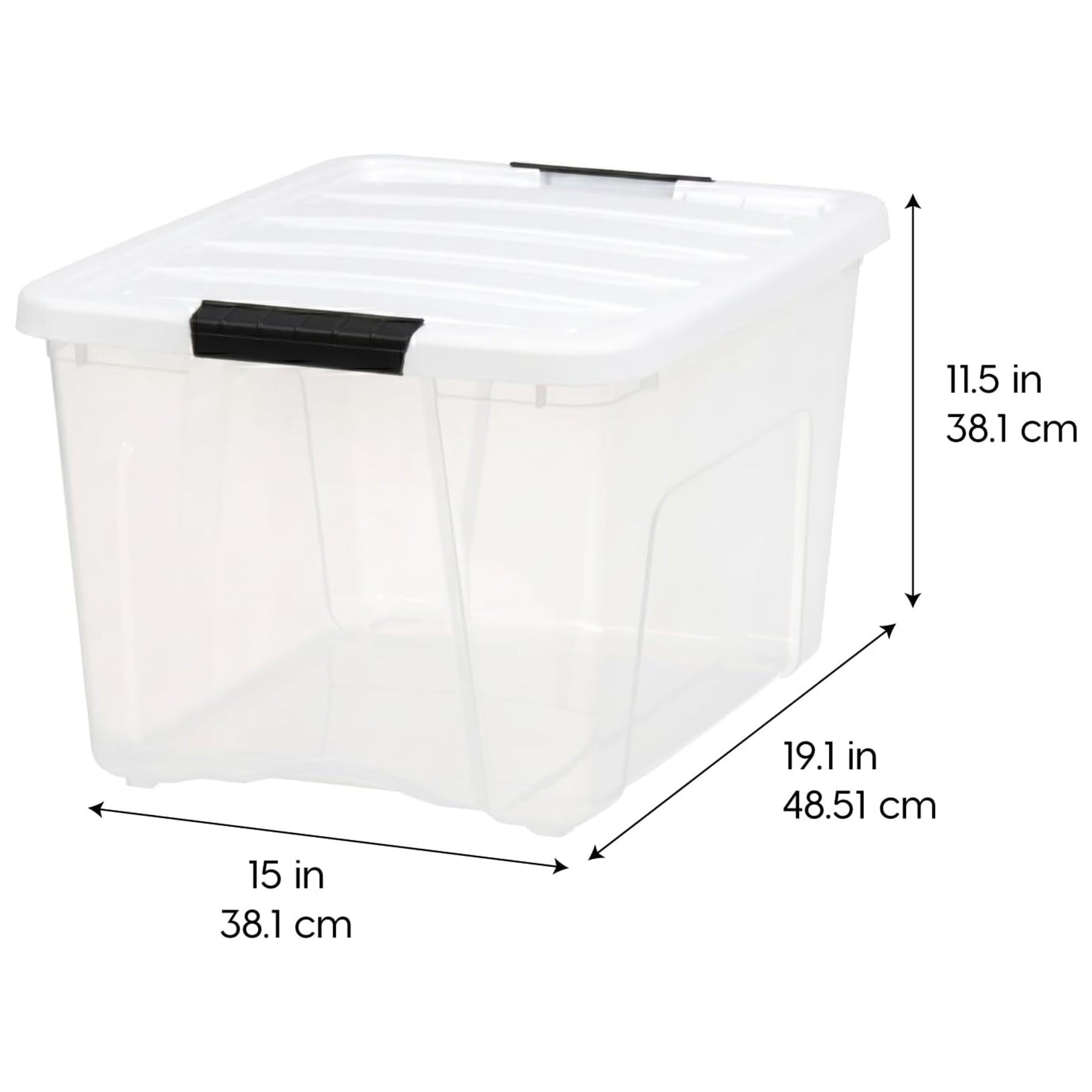 IRIS USA 12-Pack 40 Quart Stackable Storage Bins with Lids, Clear/White