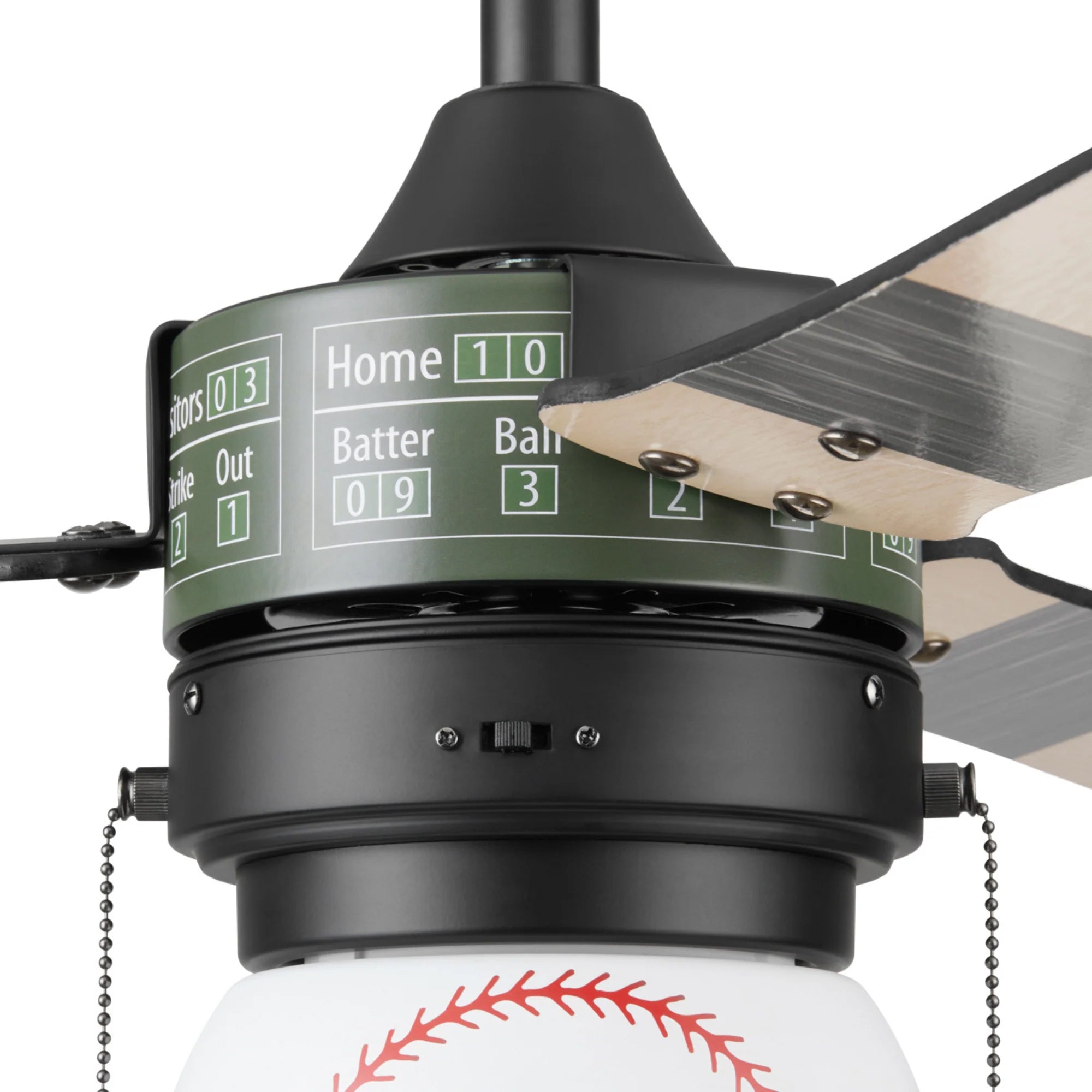 Prominence Home Grand Slam 48-Inch Ceiling Fan with LED Light, Matte Black