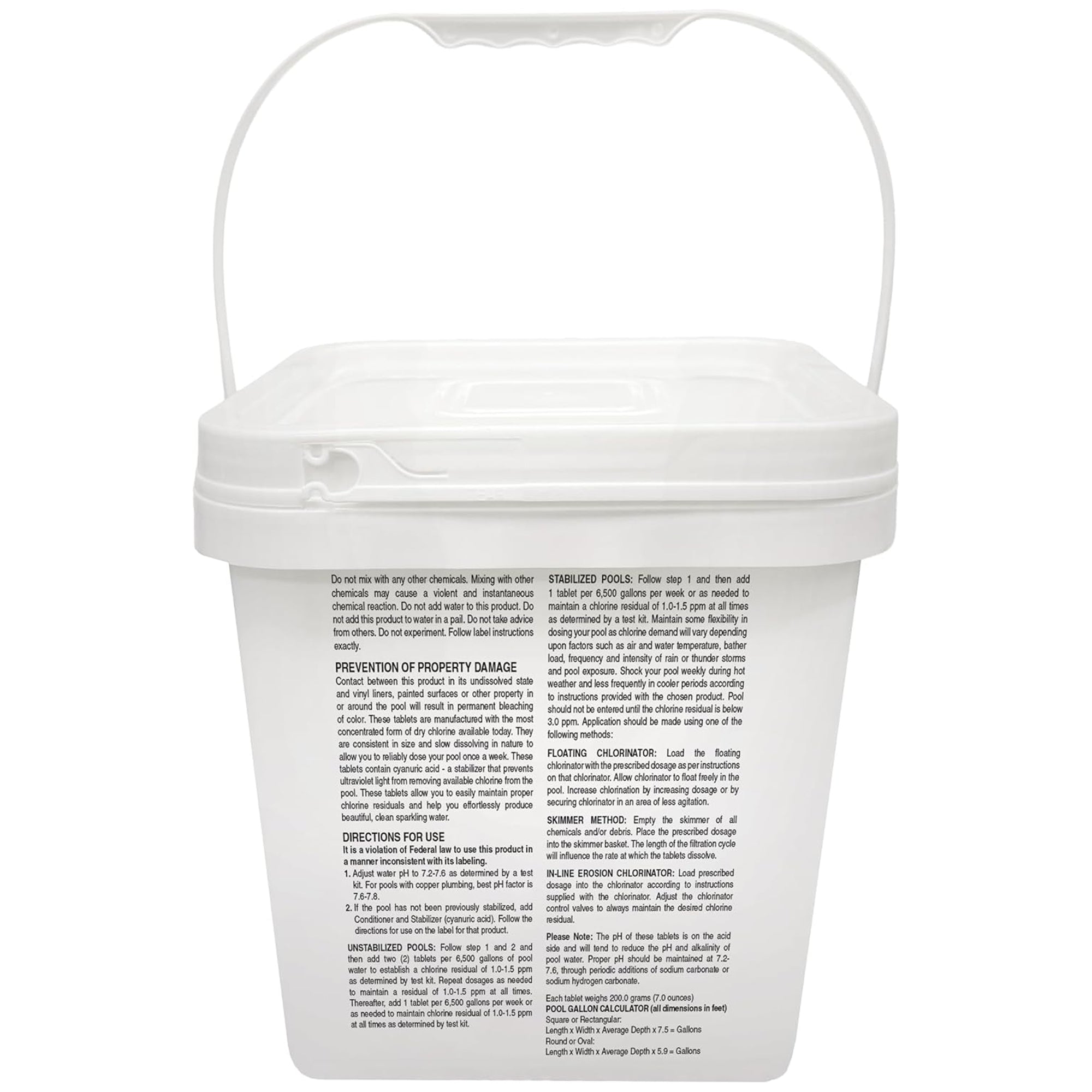 Aqua Joe Pool and Spa Chlorinating Tablets, 3-Inch, 90% Chlorine, 25 Lb Bucket
