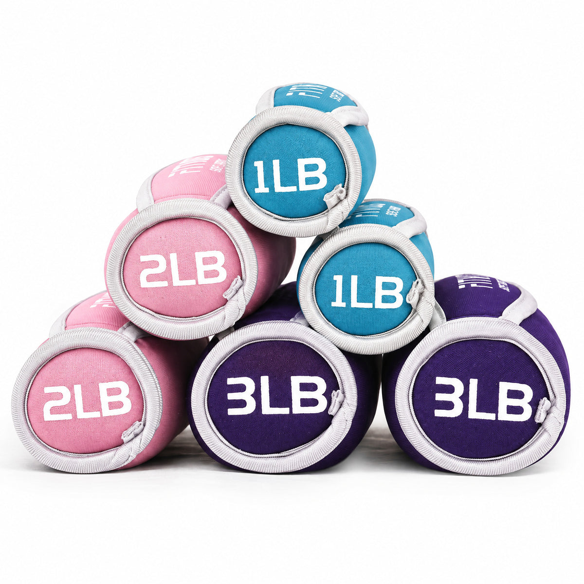 Fitvids 12 lb Soft Dumbbell Weights Set, 1/2/3 lb Pairs with Straps for Training - VMInnovations