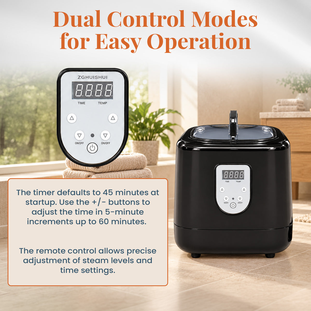 Dynamic Saunas 3.6L Lightweight Steam Generator, Easy Portability and Storage - VMInnovations
