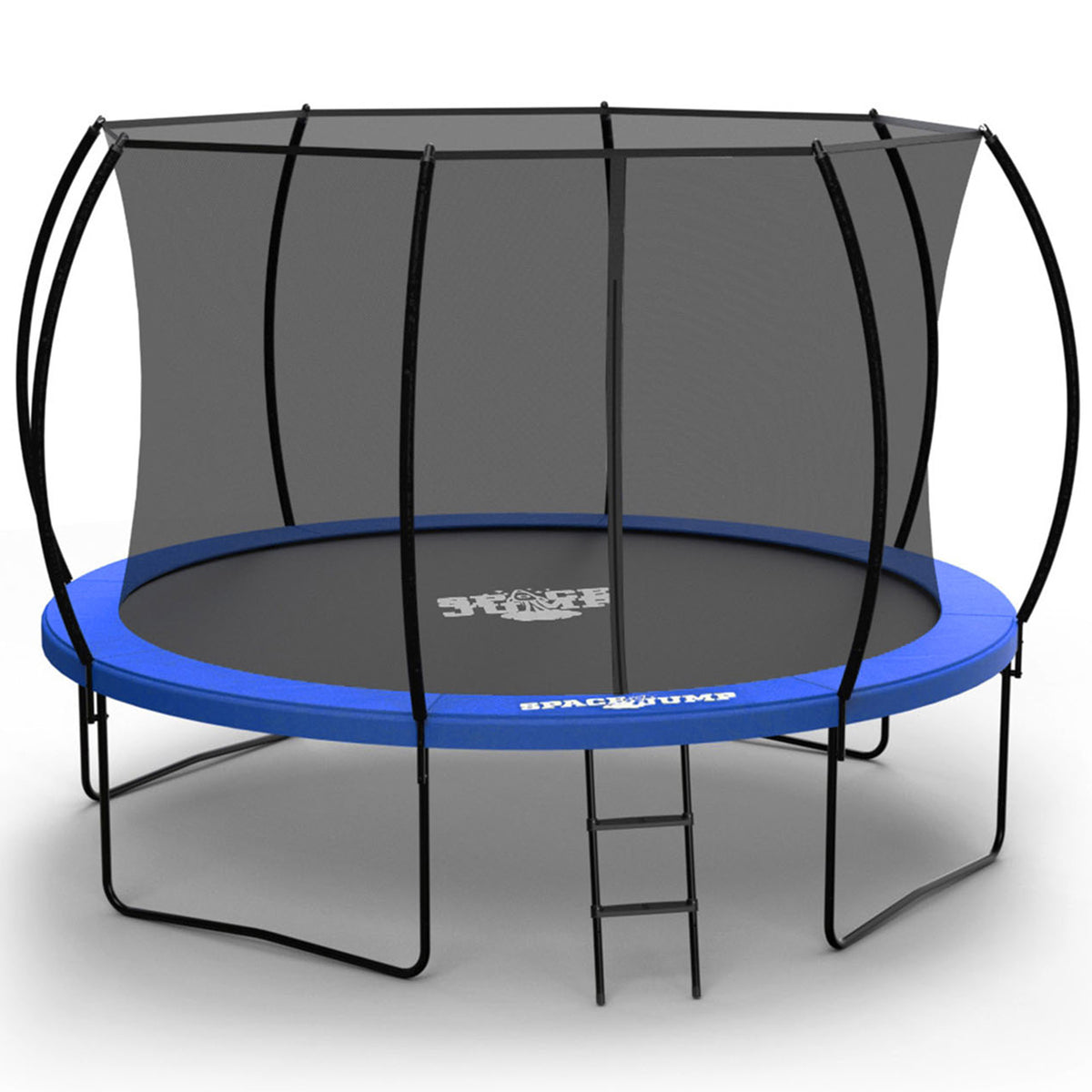 SpaceJump Nova 12 Ft Trampoline, Outdoor Bounce Pad with Safety Net, Blue/Black