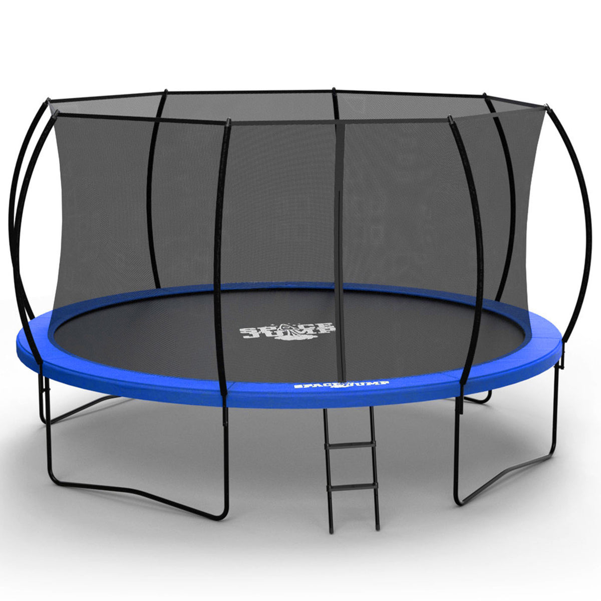 SpaceJump Nova 14 Ft Trampoline, Outdoor Bounce Pad with Safety Net, Blue/Black