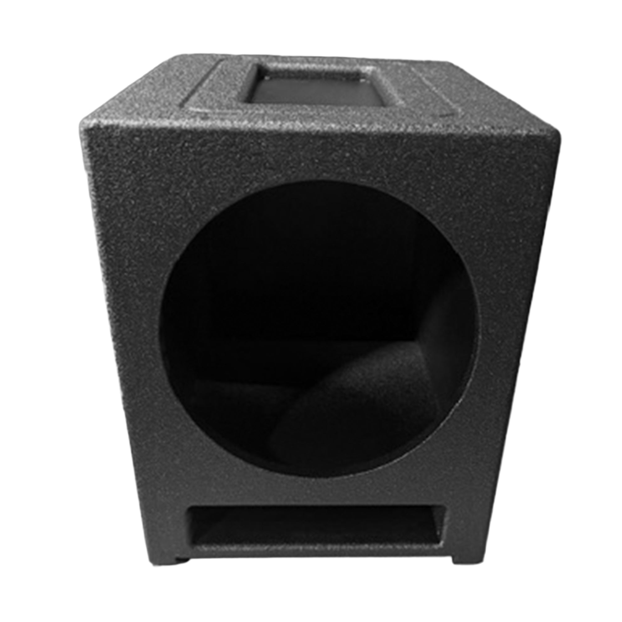 QBomb Center Console Enclosure Box, GMC/Chevy Trucks 1999-2006 Ported 12", Black