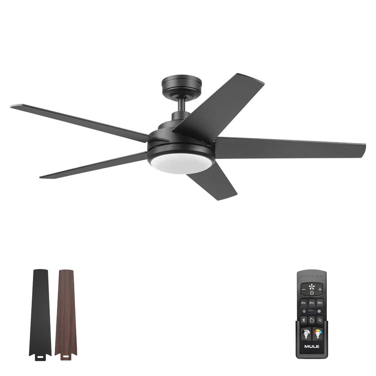 Mule 52 Inch 5-Minute Indoor & Outdoor Ceiling Fan with LED Light, (Open Box)