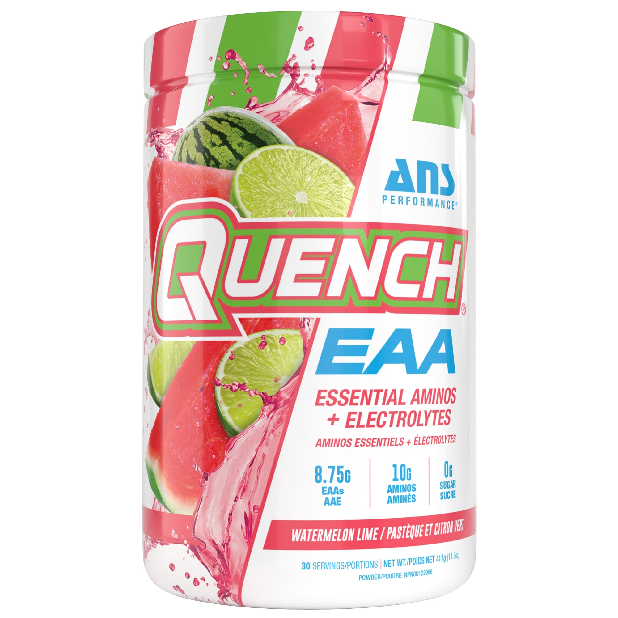 ANS Performance Quench EAA Hydration Drink Mix w/ Electrolytes, Watermelon Lime