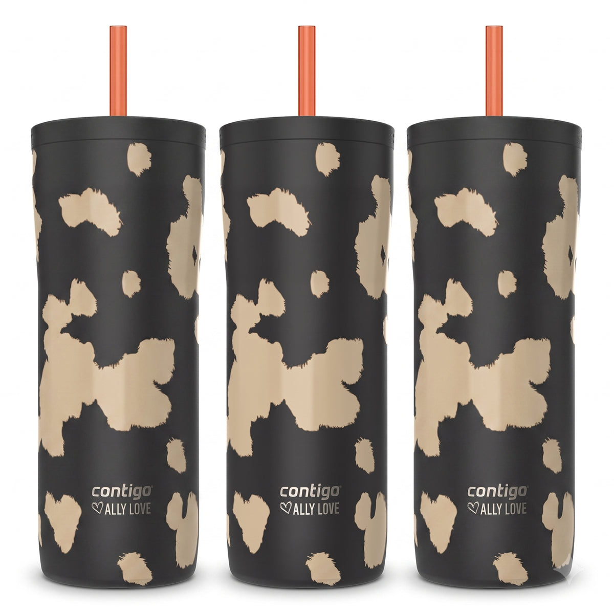 Contigo 3 Pack Streeterville 2.0 Stainless Steel Tumbler, Straw, 24oz, Licorice