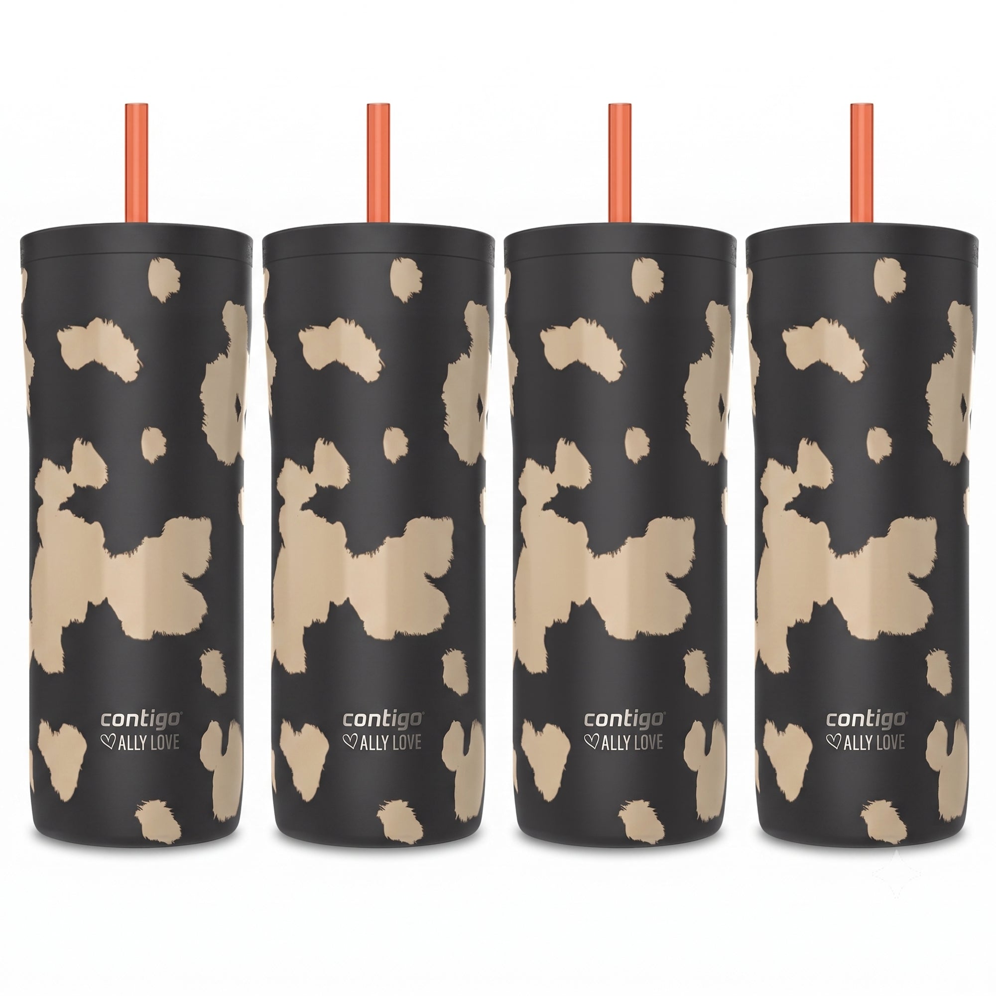 Contigo 4 Pack Streeterville 2.0 Stainless Steel Tumbler, Straw, 24oz, Licorice
