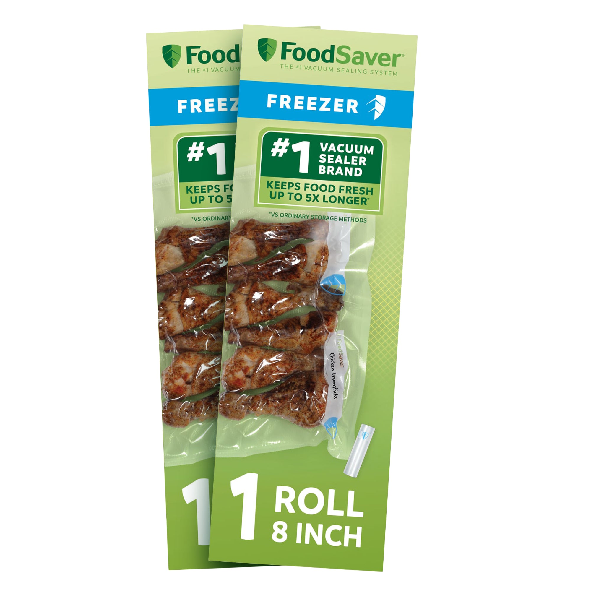 FoodSaver 2 Pack Vacuum Sealer Rolls, 8"x16' Rolls, Custom Size for Food Storage
