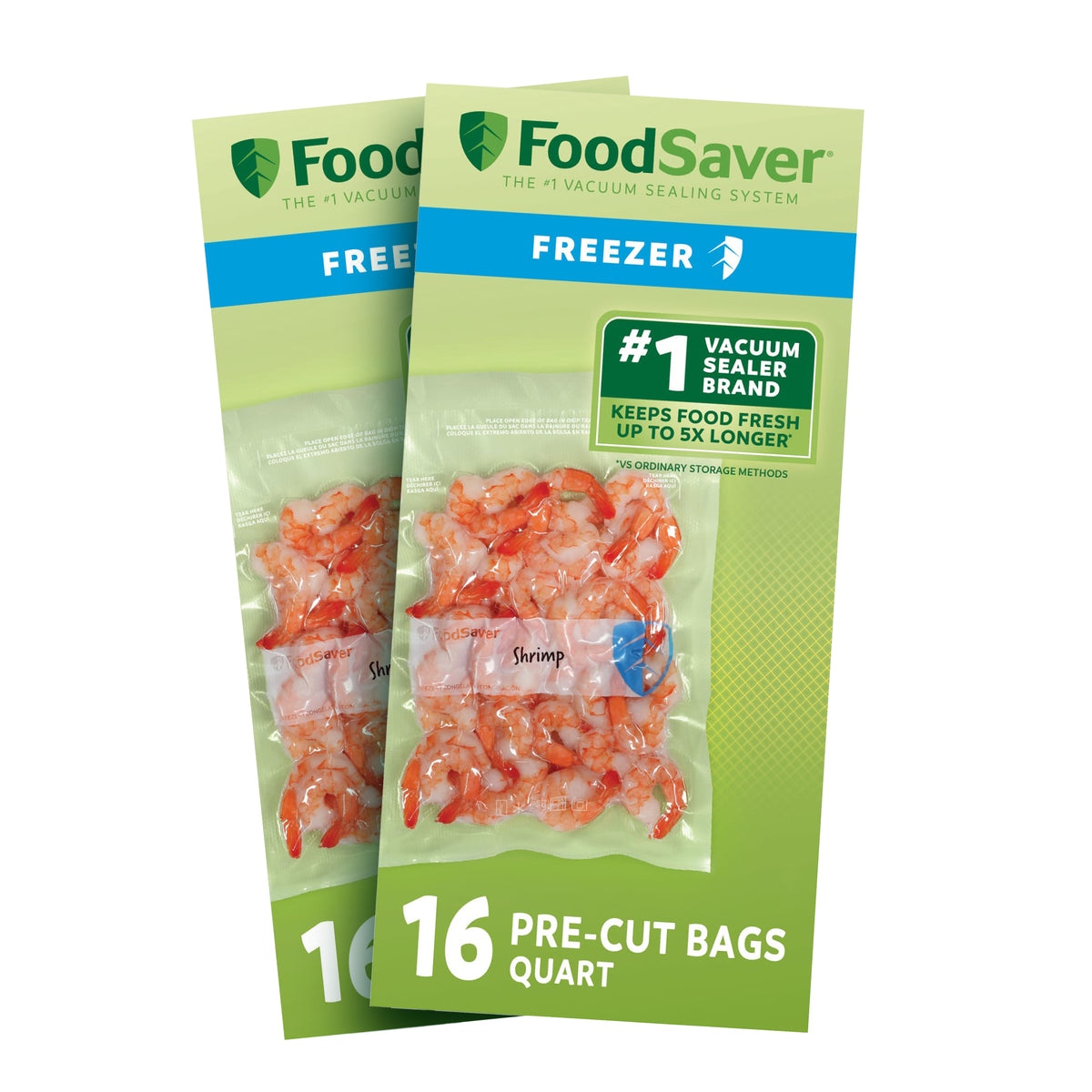 FoodSaver 32 Pack Quart Vacuum Seal Bags, Pre-Cut BPA-Free Freezer Storage Bags