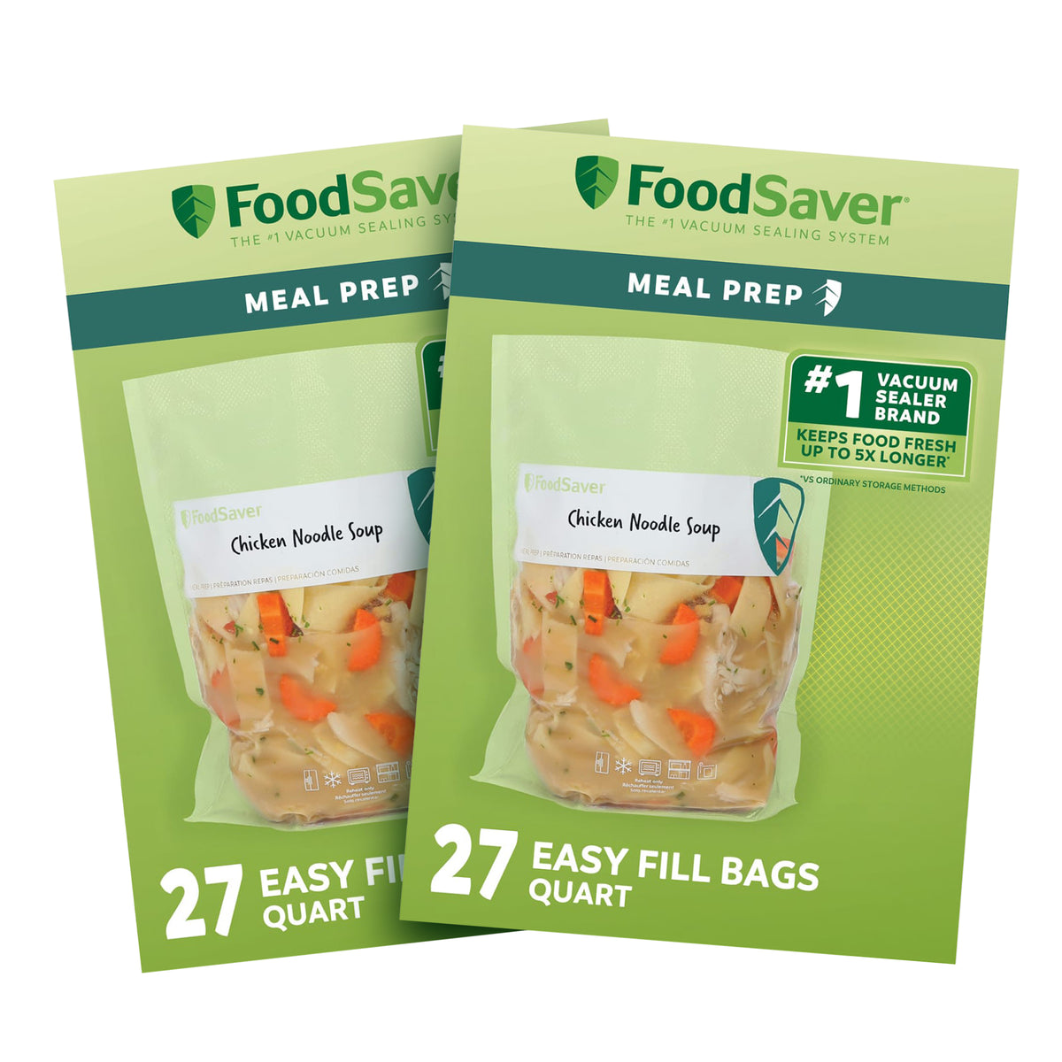 FoodSaver 4 Pack Vacuum Sealer Rolls, 8"x16' Rolls, Custom Size for Food Storage - VMInnovations