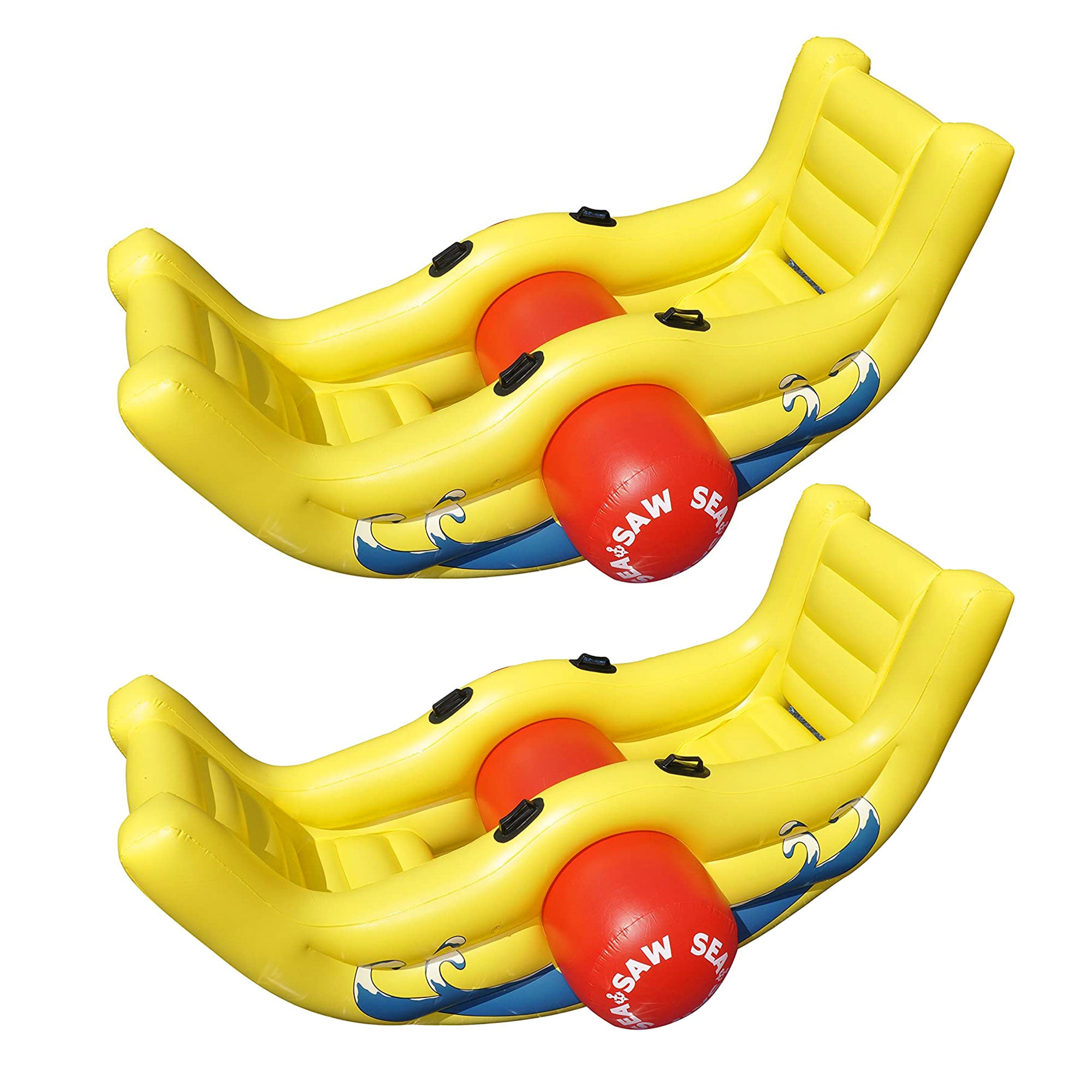 Swimline Giant Inflatable Sea-Saw Water Rocker Swimming Pool Float, (2 Pack) - VMInnovations