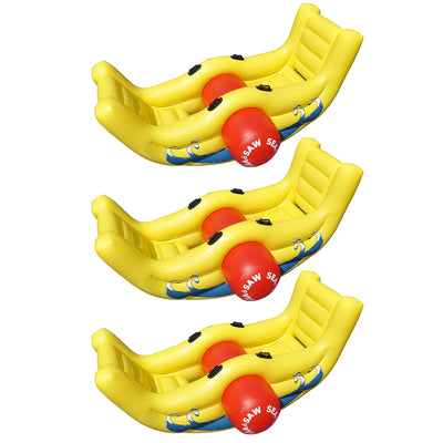 Swimline Giant Inflatable Sea-Saw Rocker 2 Person Swimming Pool Float, (3 Pack) - VMInnovations