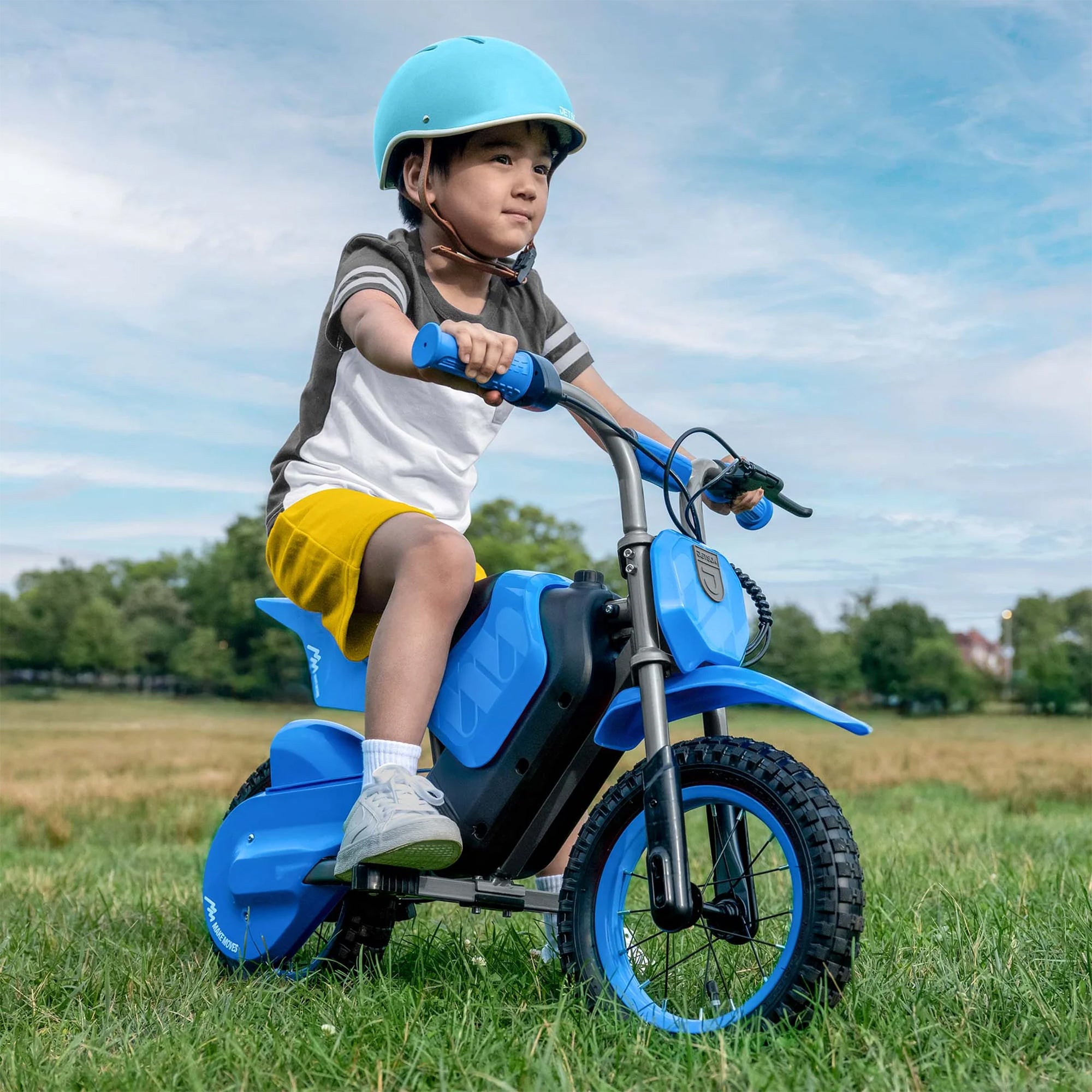 Jetson Fort Kids Electric Dirt Ride-On Bike, 2 Speed Modes and Handbrakes, Blue