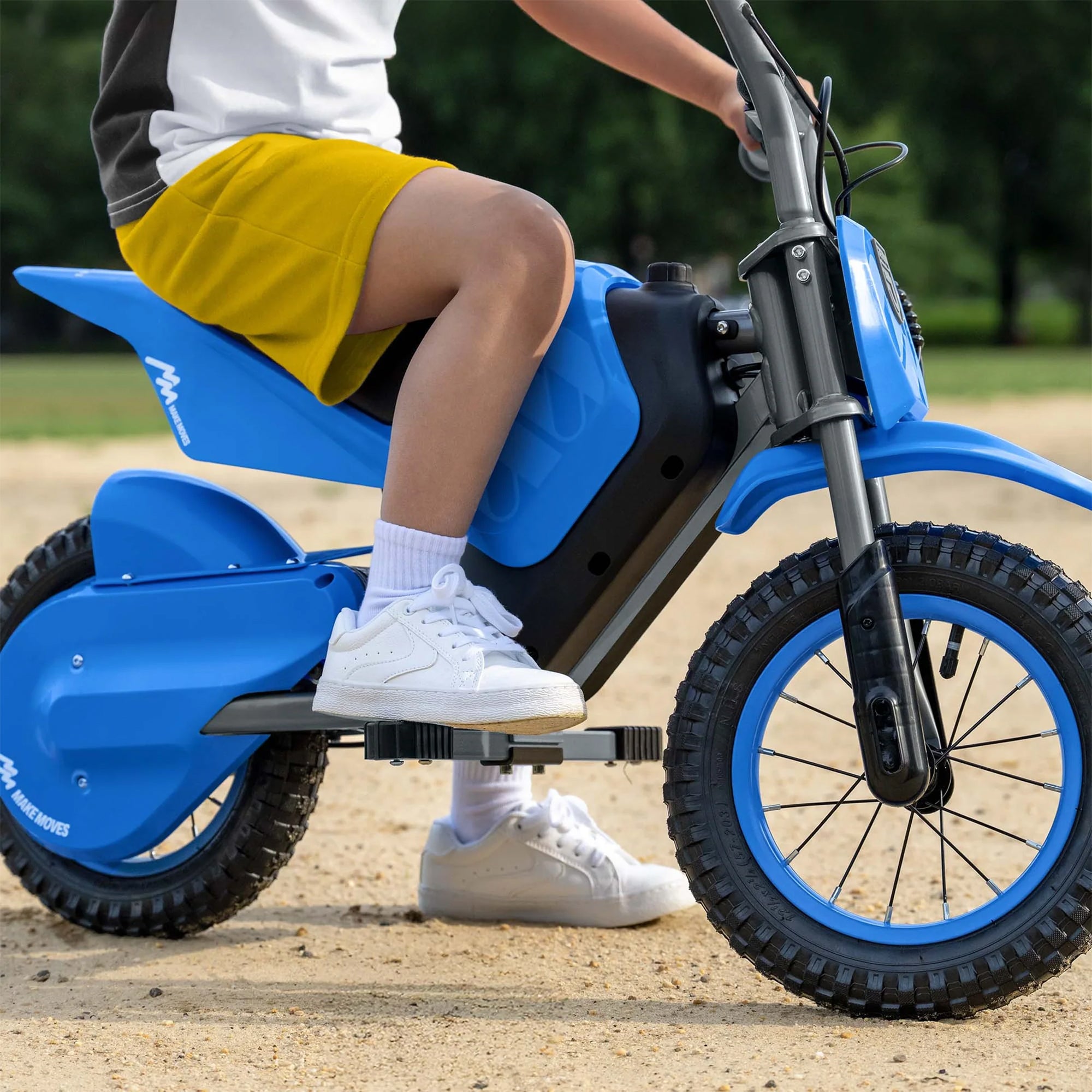 Jetson Fort Kids Electric Dirt Ride-On Bike, 2 Speed Modes and Handbrakes, Blue
