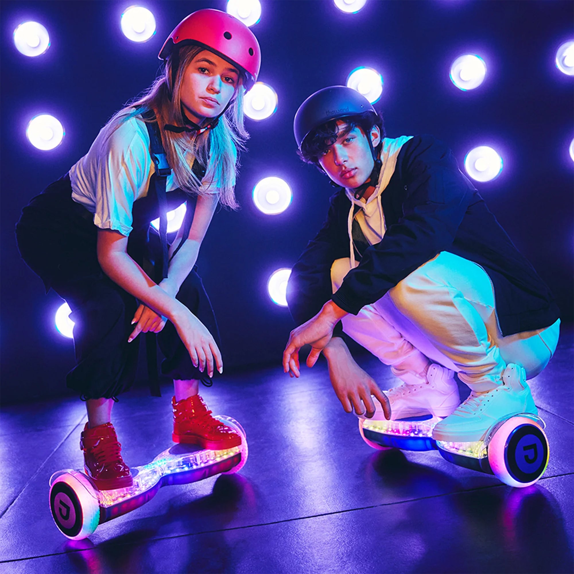 Jetson Pixel Translucent Light-Up Hover board with Bluetooth Speaker, White