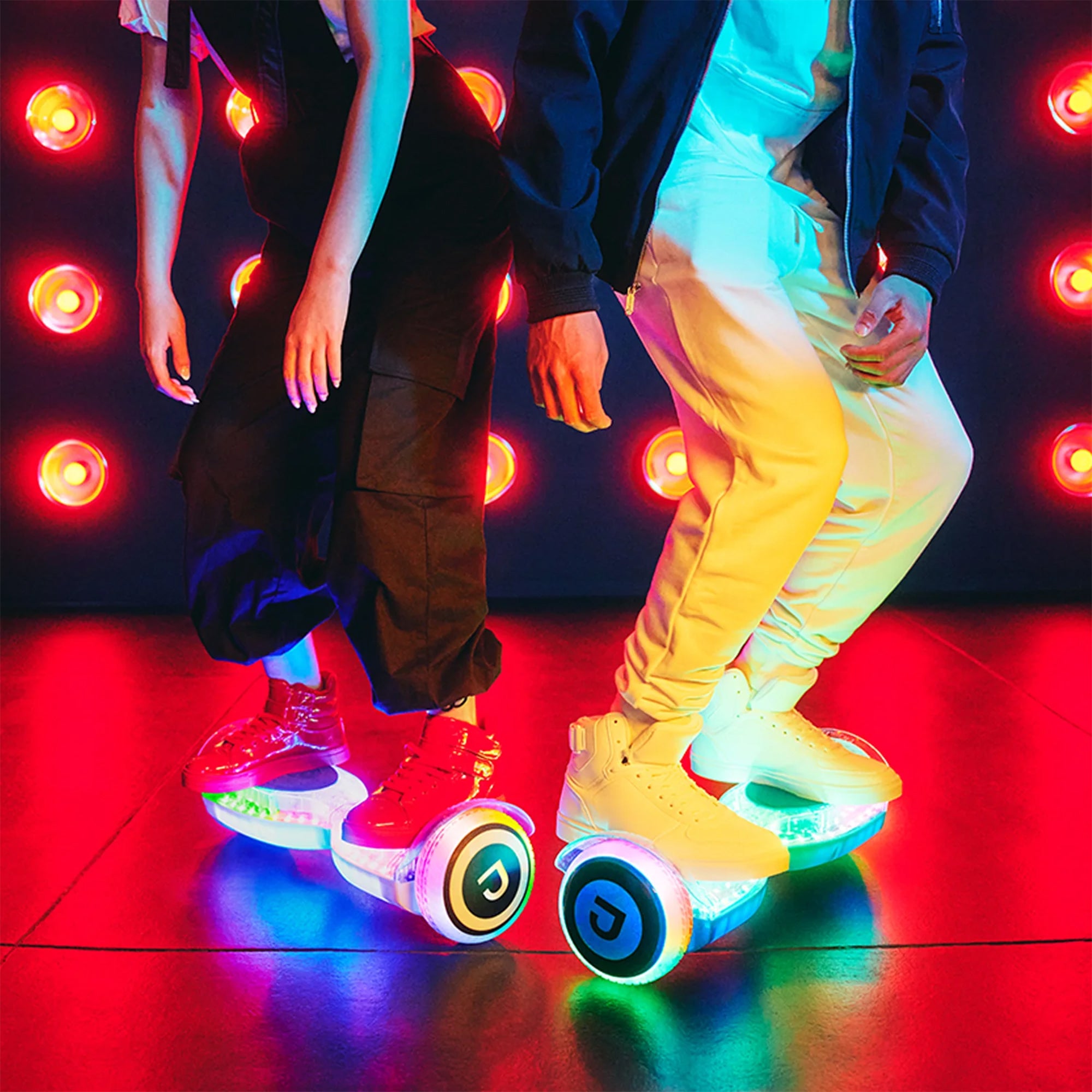 Jetson Pixel Translucent Light-Up Hover board with Bluetooth Speaker, White