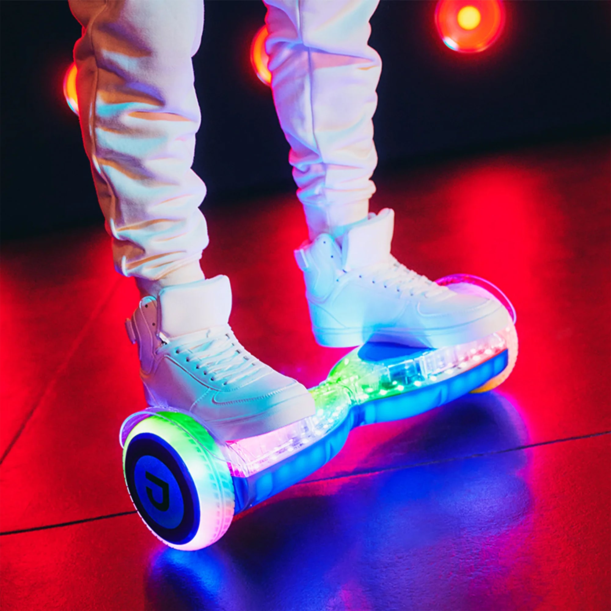 Jetson Pixel Translucent Light-Up Hover board with Bluetooth Speaker, White - VMInnovations