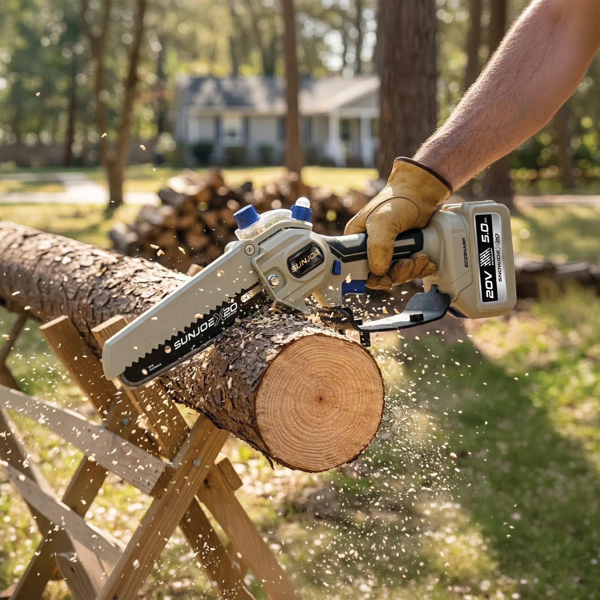 Sun Joe 20V ECOSHARP Cordless Pruning Saw, 6" Bar, and Battery Kit, X20-SAW-TV1
