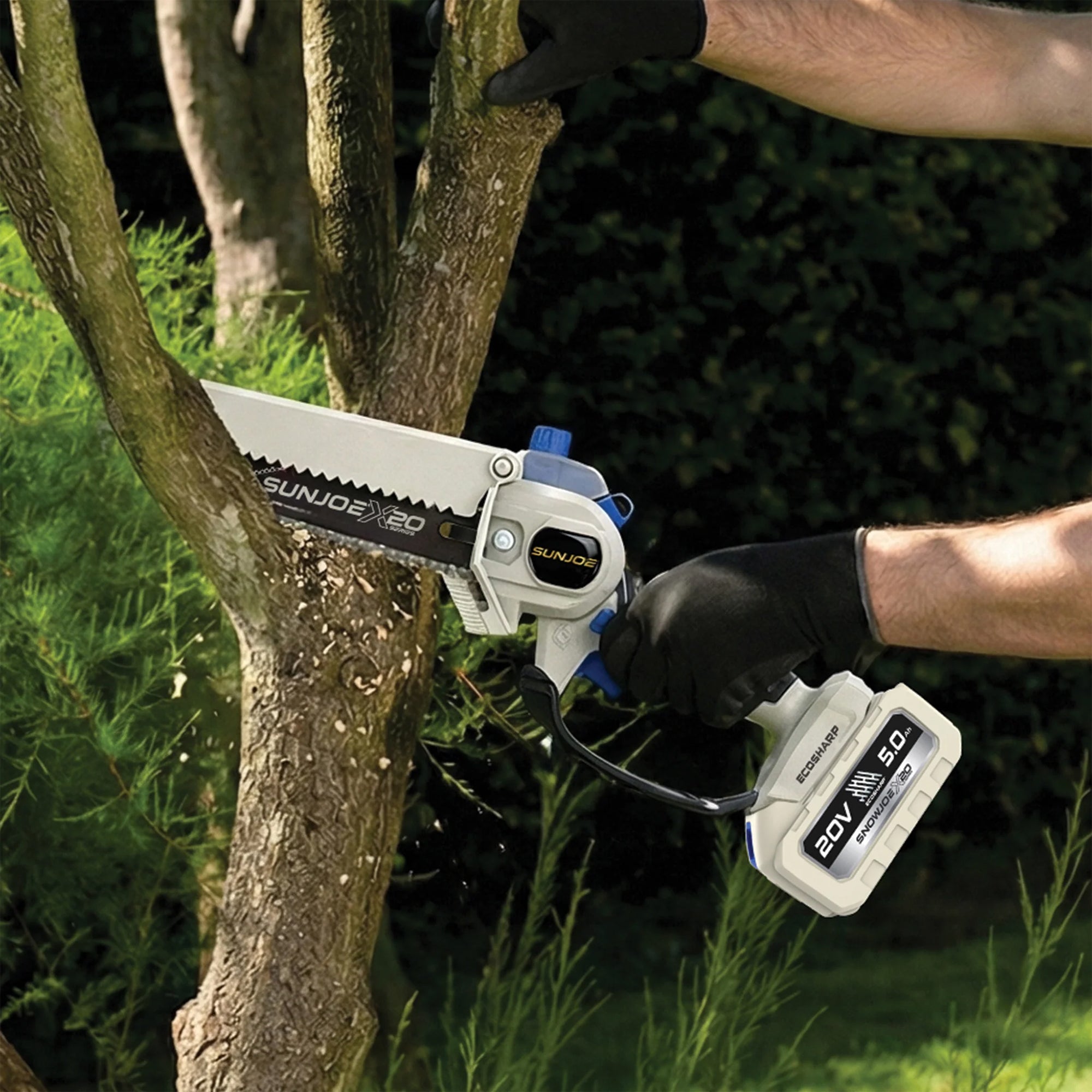 Sun Joe 20V ECOSHARP Cordless Pruning Saw, 6" Bar, and Battery Kit, X20-SAW-TV1