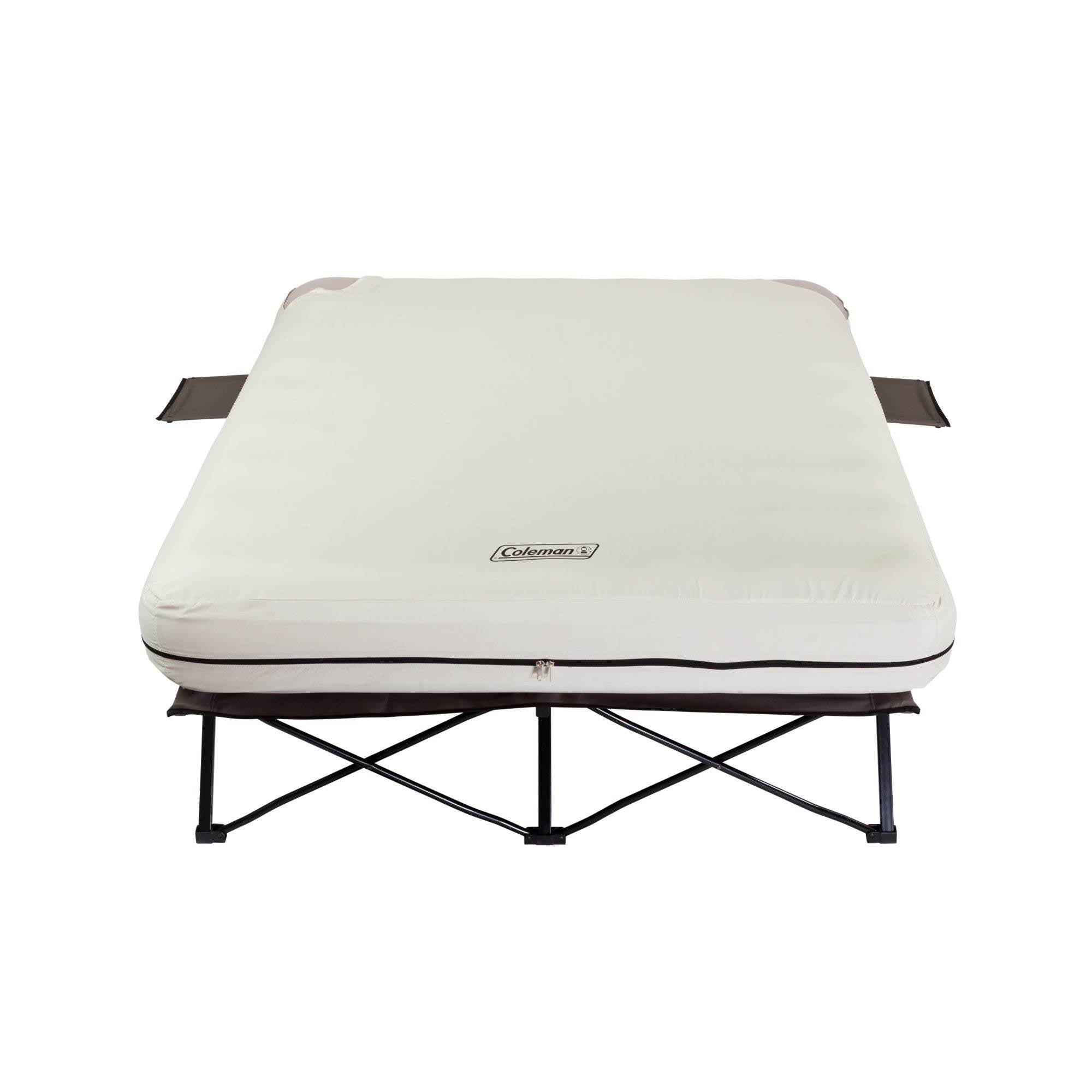 COLEMAN Portable Camping Queen Airbed Cot w/ Side Tables w/ Pump (Open Box)