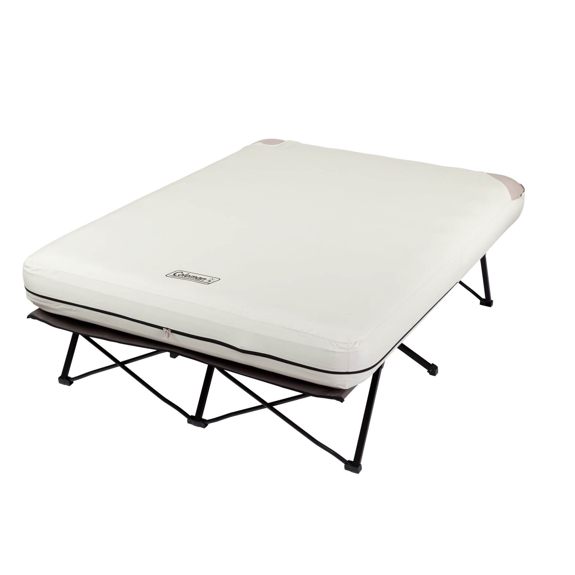 COLEMAN Portable Camping Queen Airbed Cot w/ Side Tables w/ Pump (Open Box)