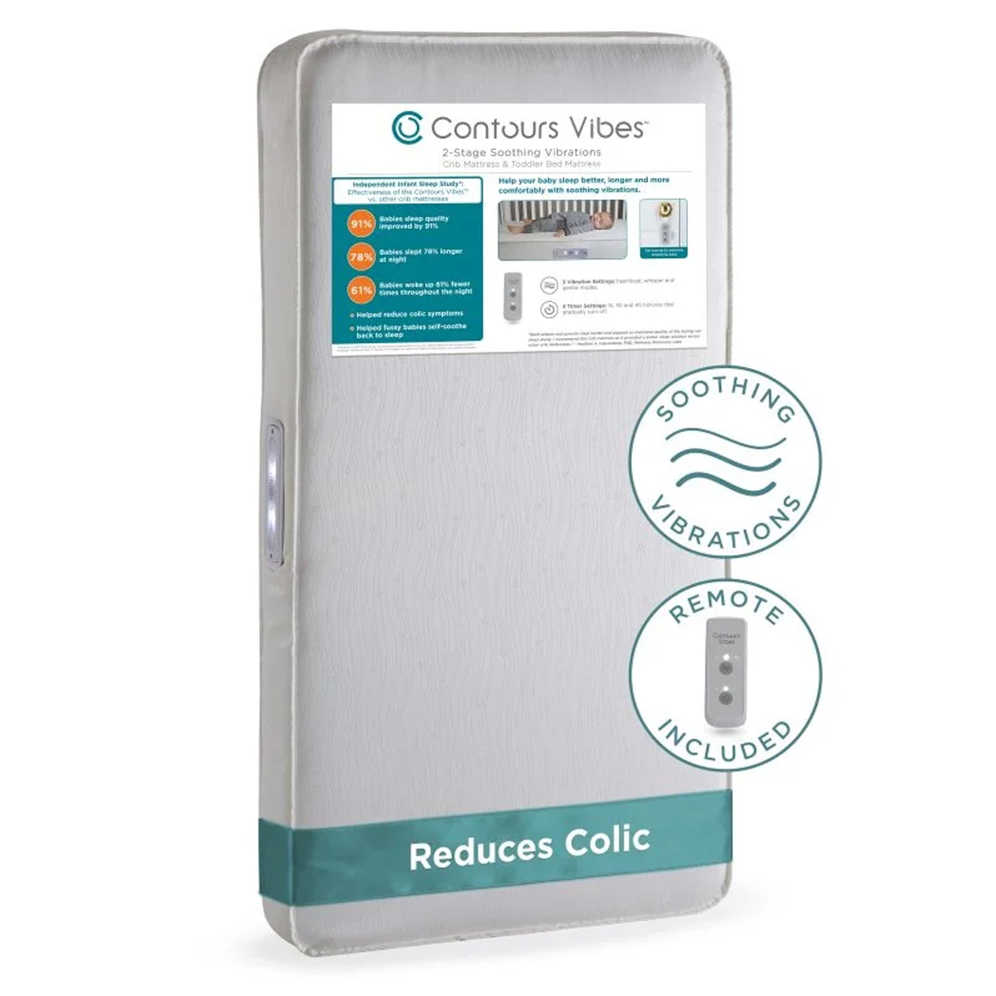 Contours Infant and Toddler Crib Breathable Mattress with Built In Vibration