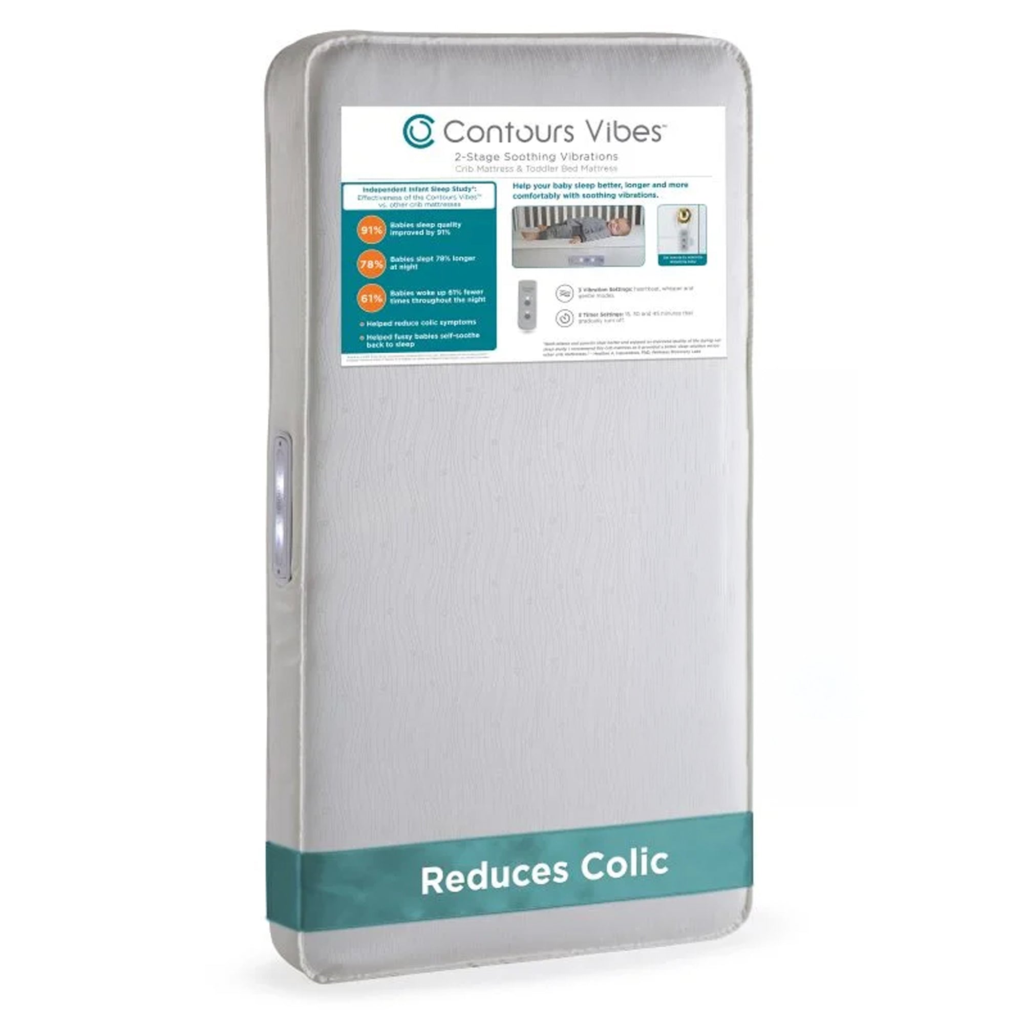 Contours Infant and Toddler Crib Breathable Mattress with Built In Vibration