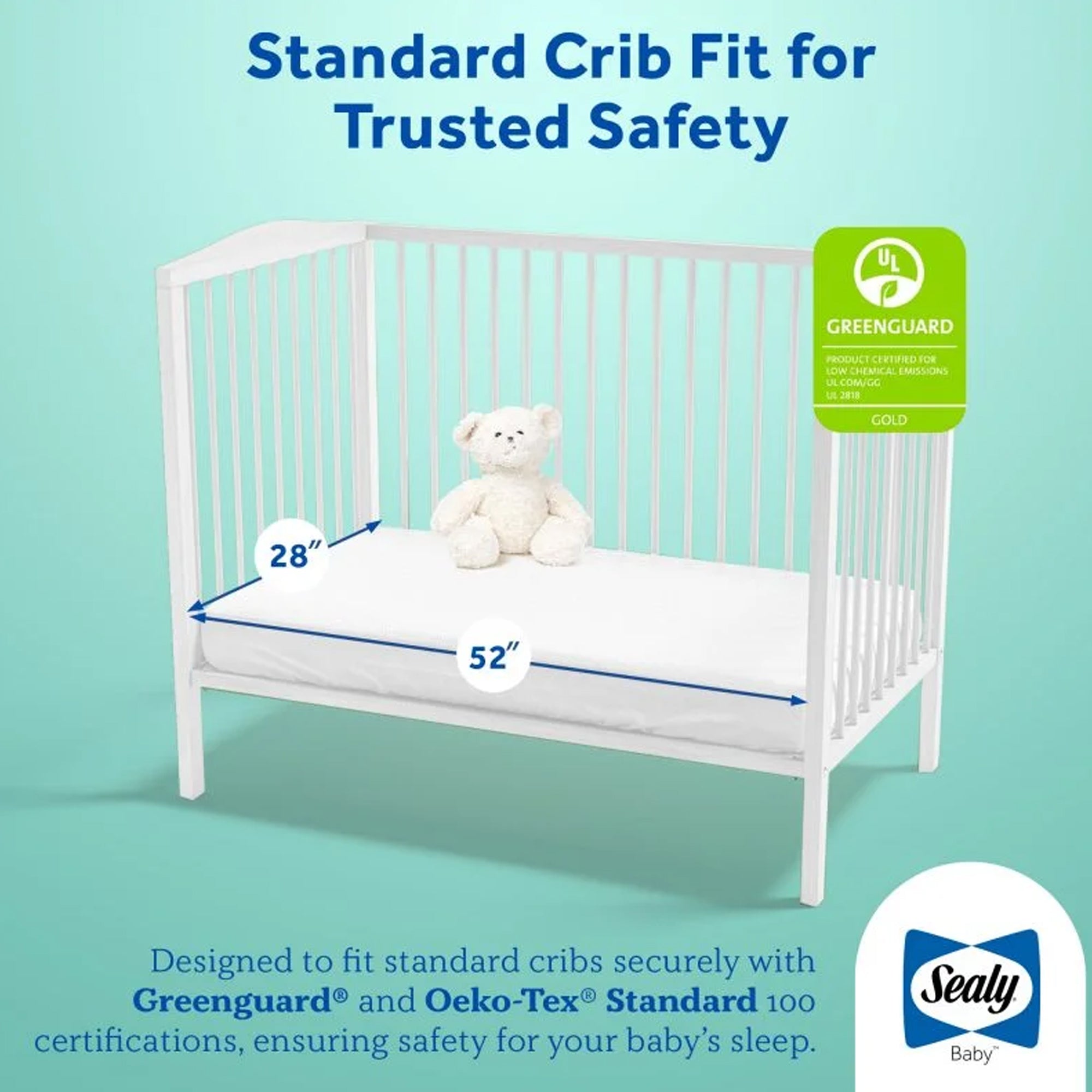 Sealy Baby 2Cool Breathable Cooling Crib Mattress, Reversible 2-Sided Cover