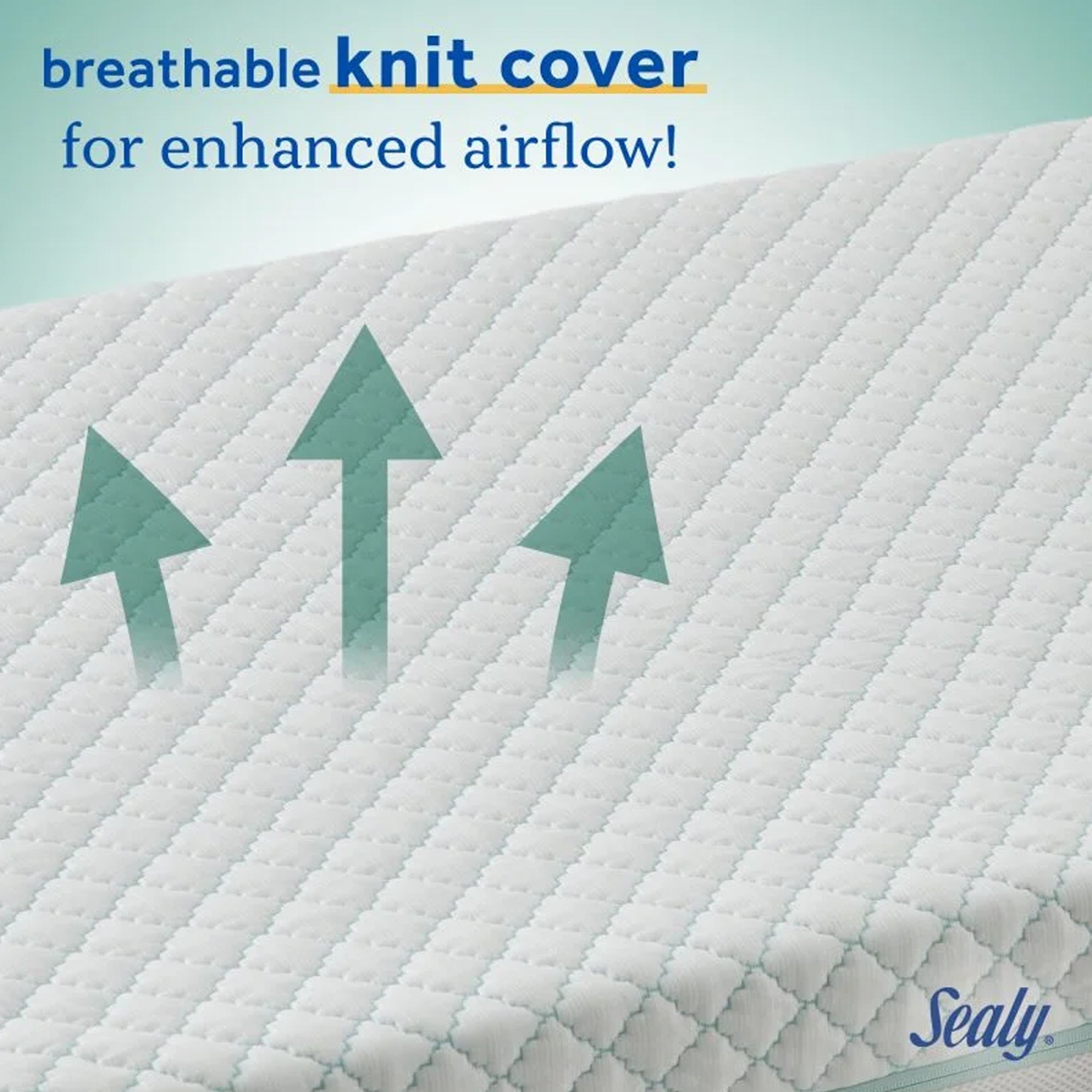Sealy Baby Cozy Dreams Premier 2-Stage Crib Mattress, Aqua Cooling Clouds