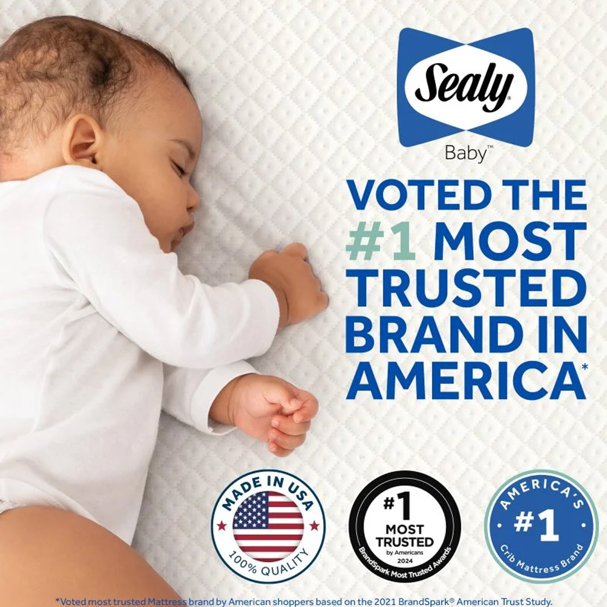 Sealy Baby Infant and Toddler Crib Mattress, Butterfly Knit Foam, 52 x 28 Inch