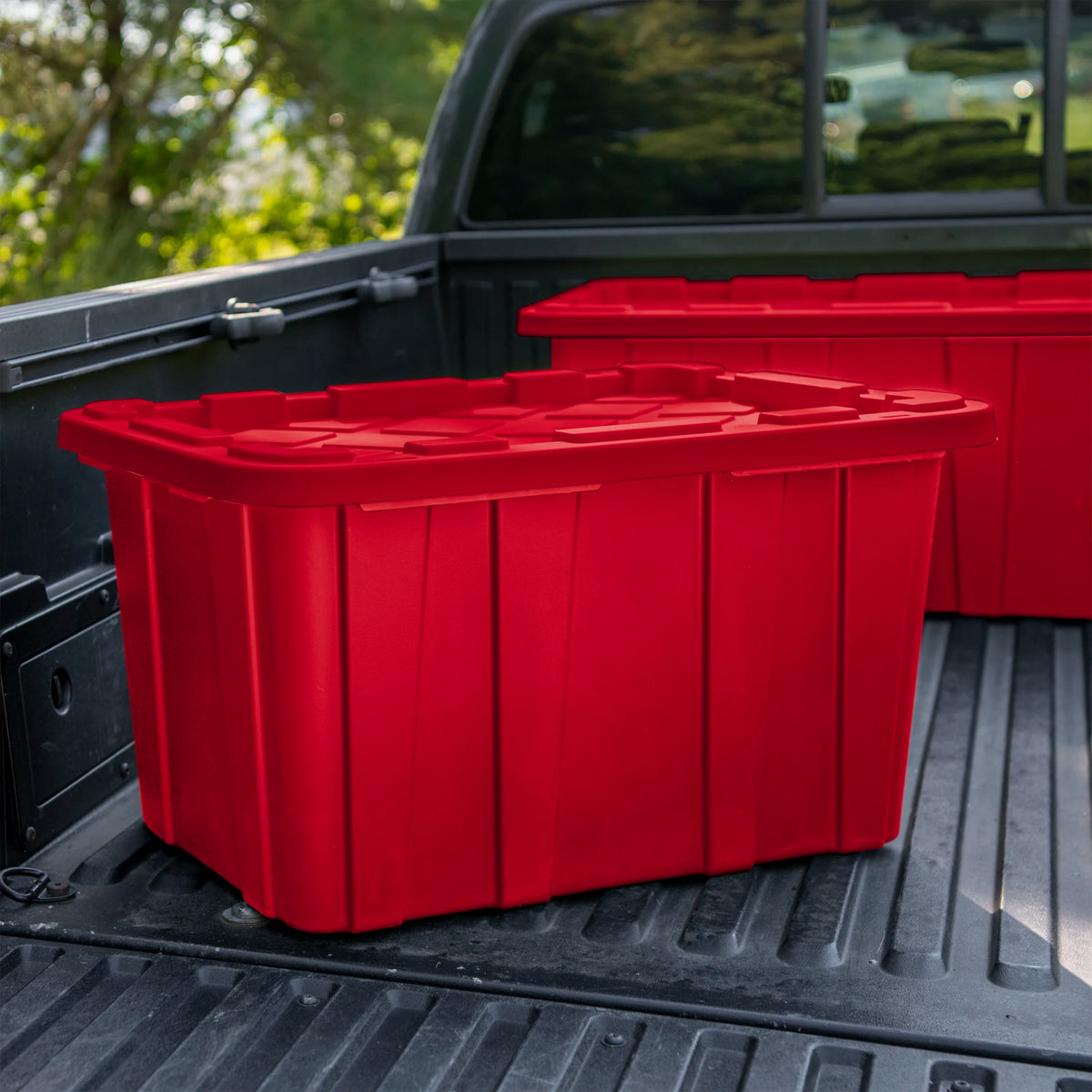 Sterilite 18 Pack 27 Gal Industrial Storage Tote with Snap Fit Lids, Rocket Red