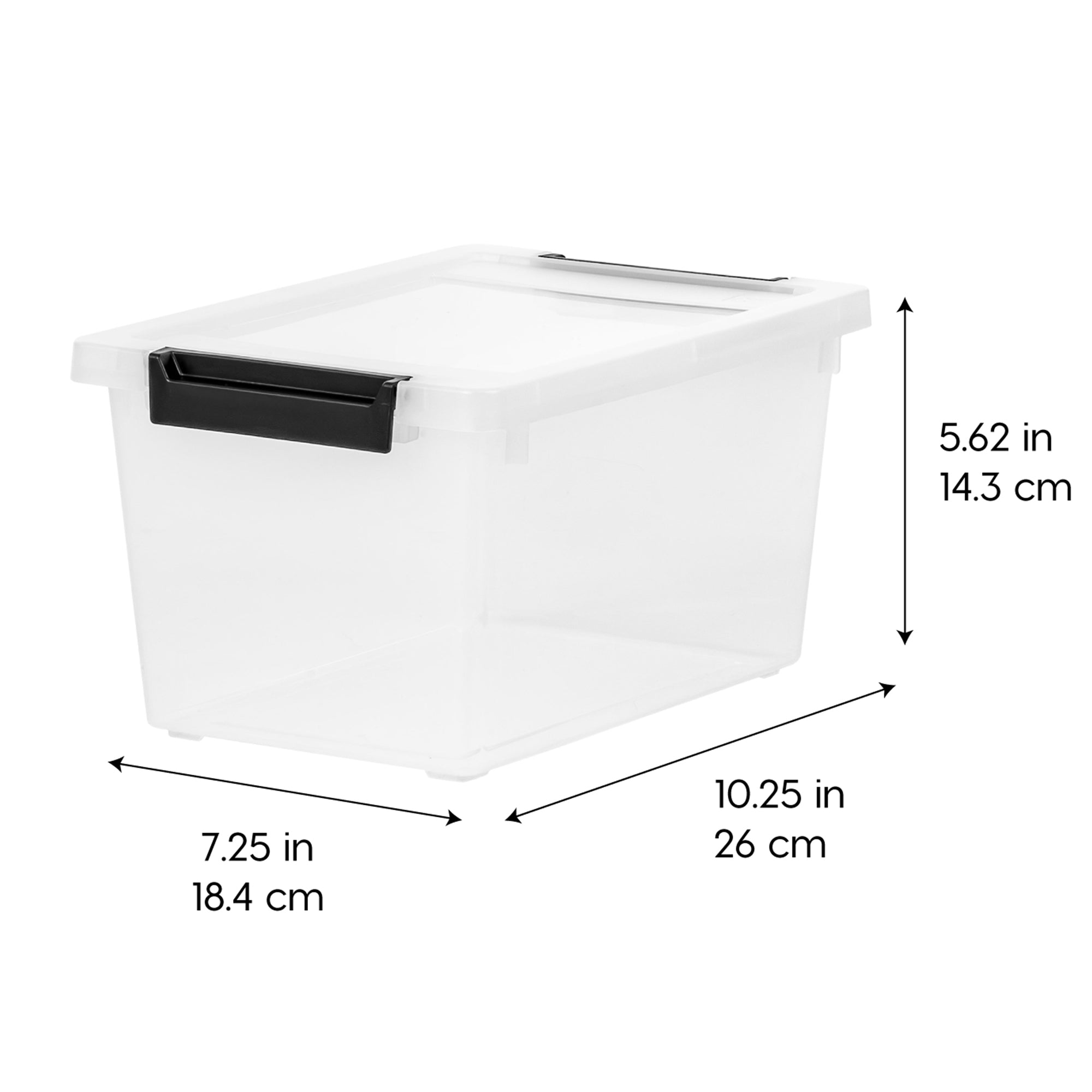IRIS USA 1 Qt Storage Bins, Plastic Stackable Organizers w/ Lids, Clear, 6 Pack - VMInnovations