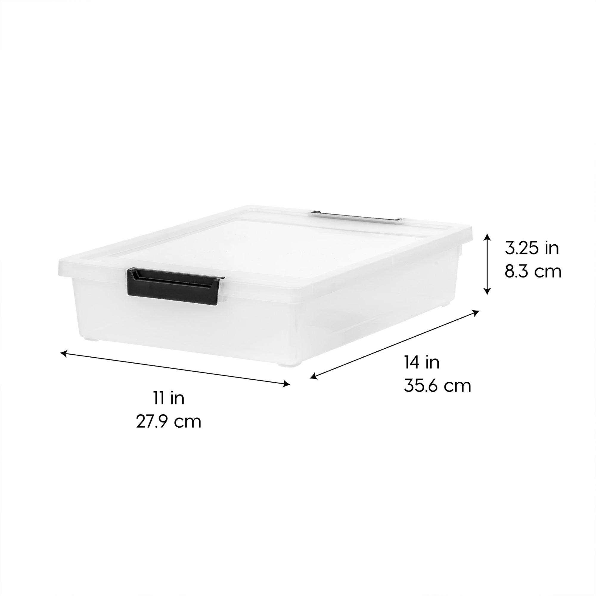 IRIS USA 6 Qt Storage Bins, Plastic Stackable Organizers w/ Lids, Clear, 4 Pack
