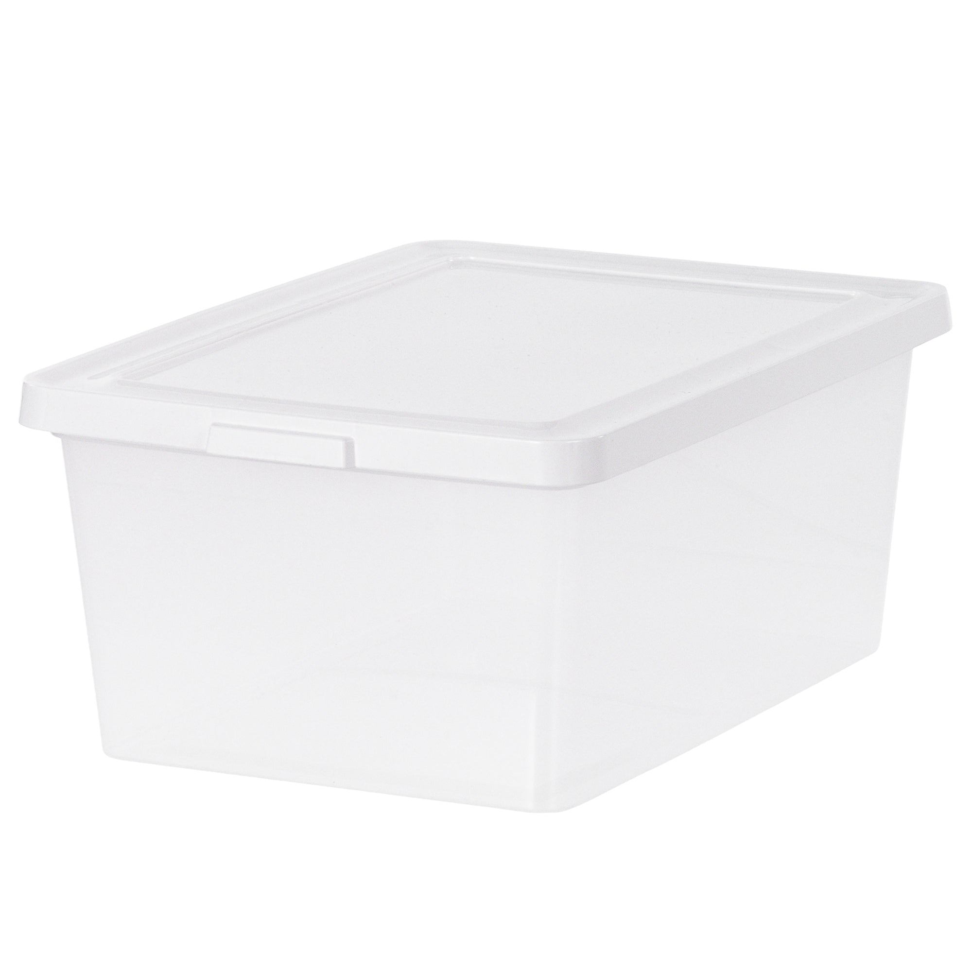 IRIS USA Storage Bins with Lids, Stackable Clear Plastic Box, 12-Pack, 17 Qt - VMInnovations