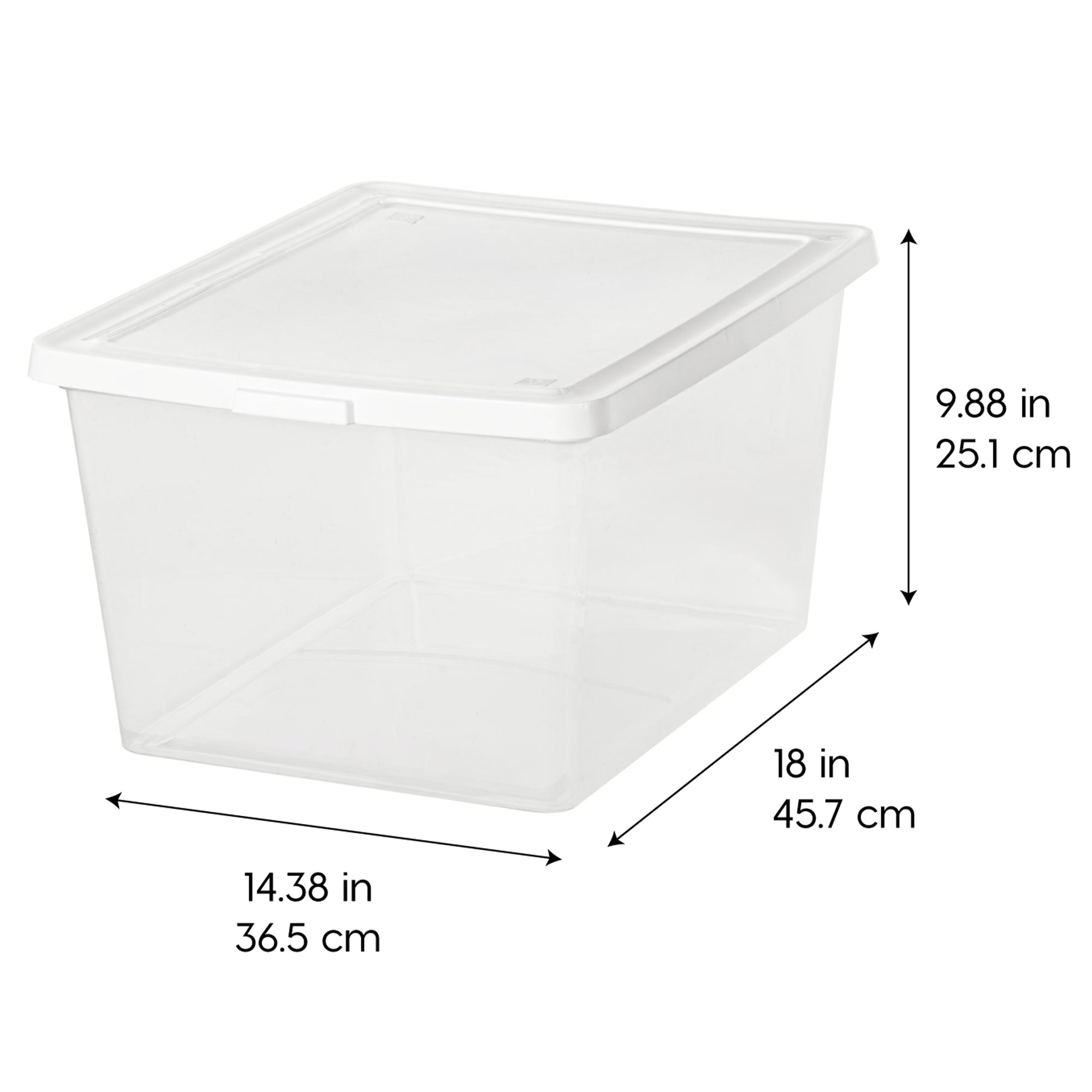 IRIS USA Storage Bins with Lids, Stackable Clear Plastic Box, 4-Pack, 25 Qt - VMInnovations